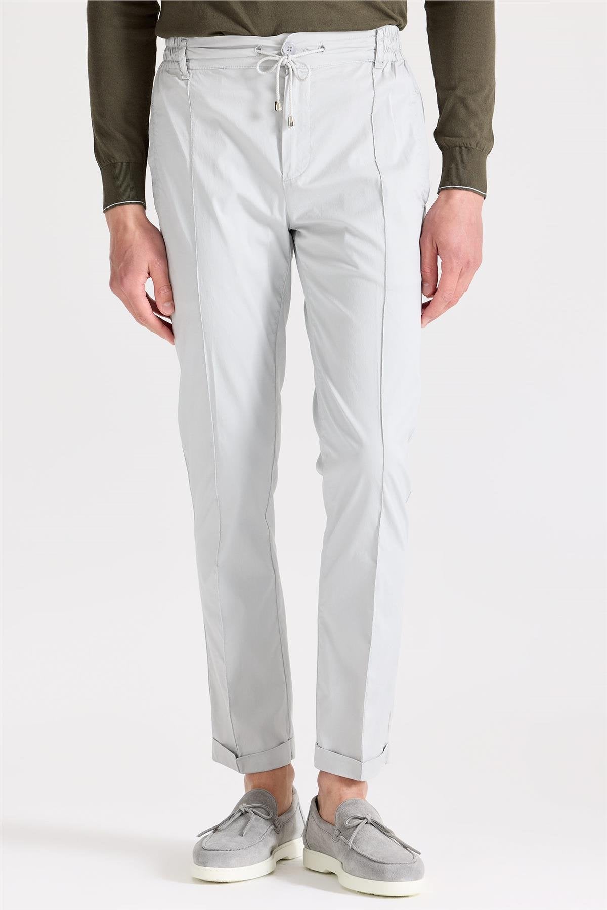 Gri Likra Pamuk Spor Pantolon - Image 2