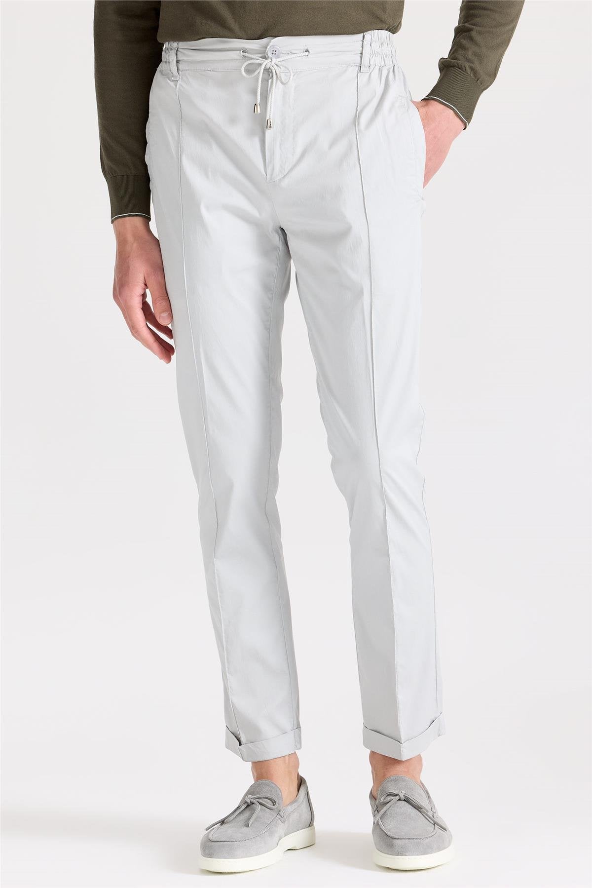 Gri Likra Pamuk Spor Pantolon - Image 3