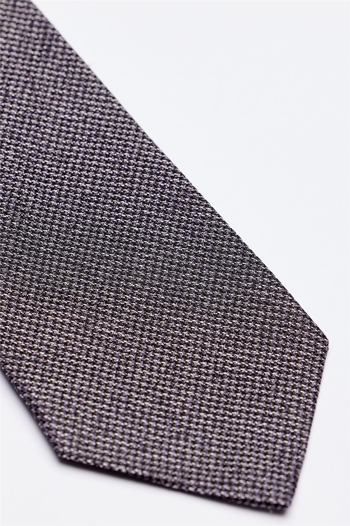 Gri Mor Melanjlı 5 Fold İpek Kravat - Image 3
