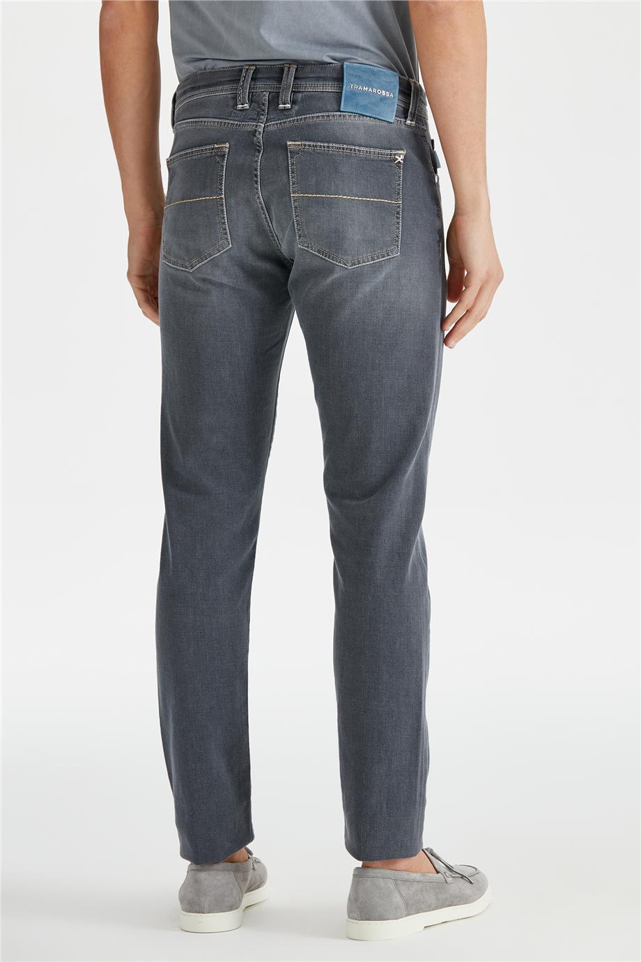 Gri Organik Pamuklu Denim Pantolon - 5