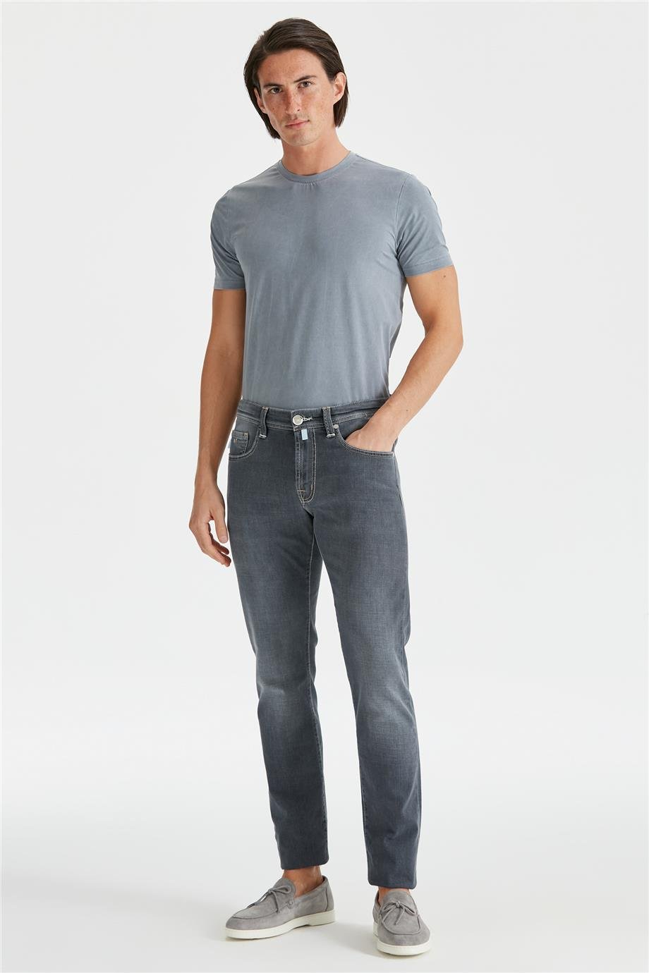 Gri Organik Pamuklu Denim Pantolon - Image 1