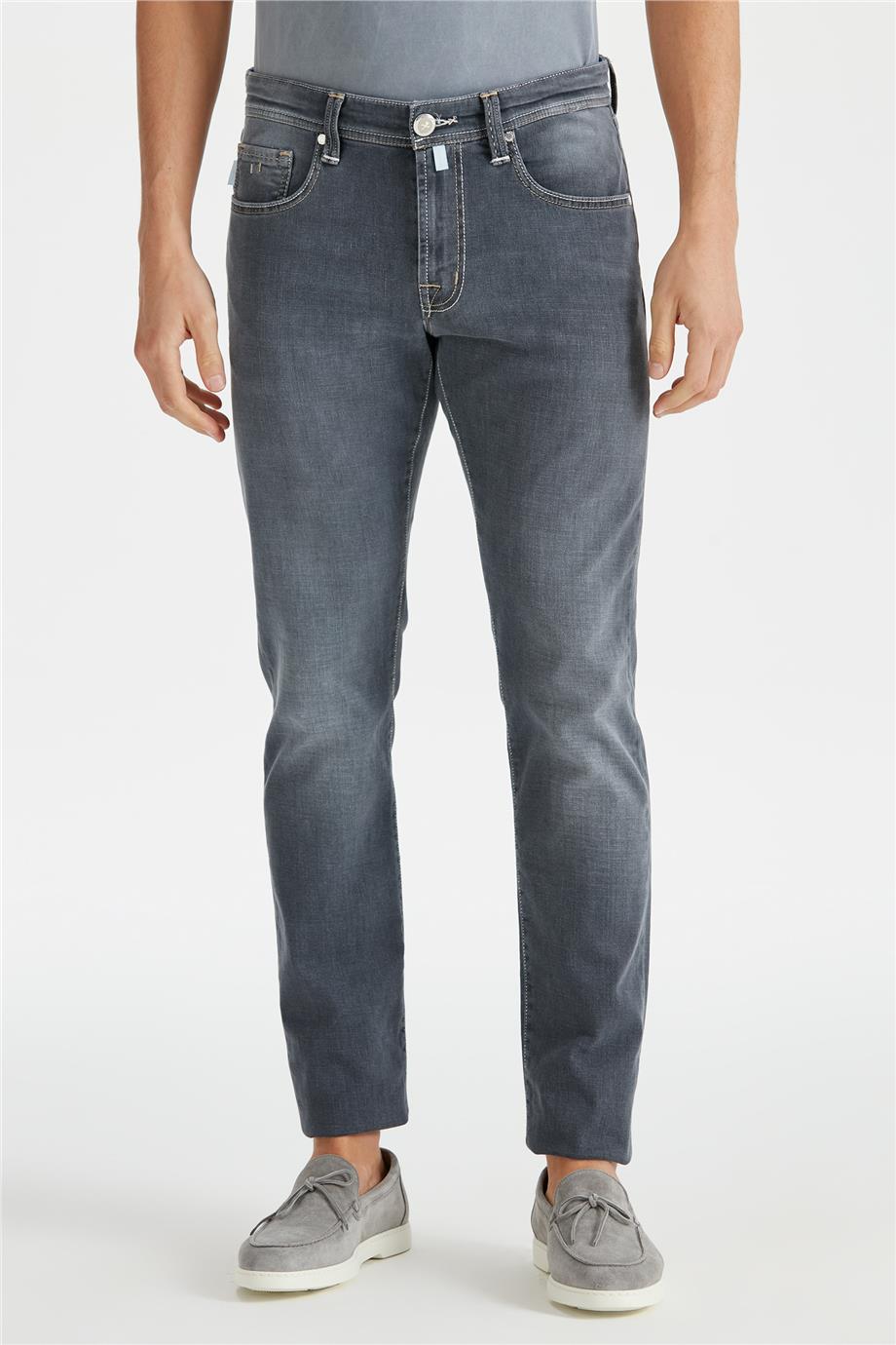 Gri Organik Pamuklu Denim Pantolon - 2