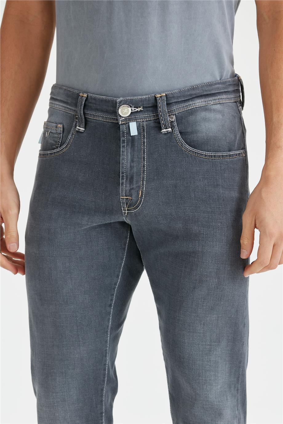 Gri Organik Pamuklu Denim Pantolon - 3