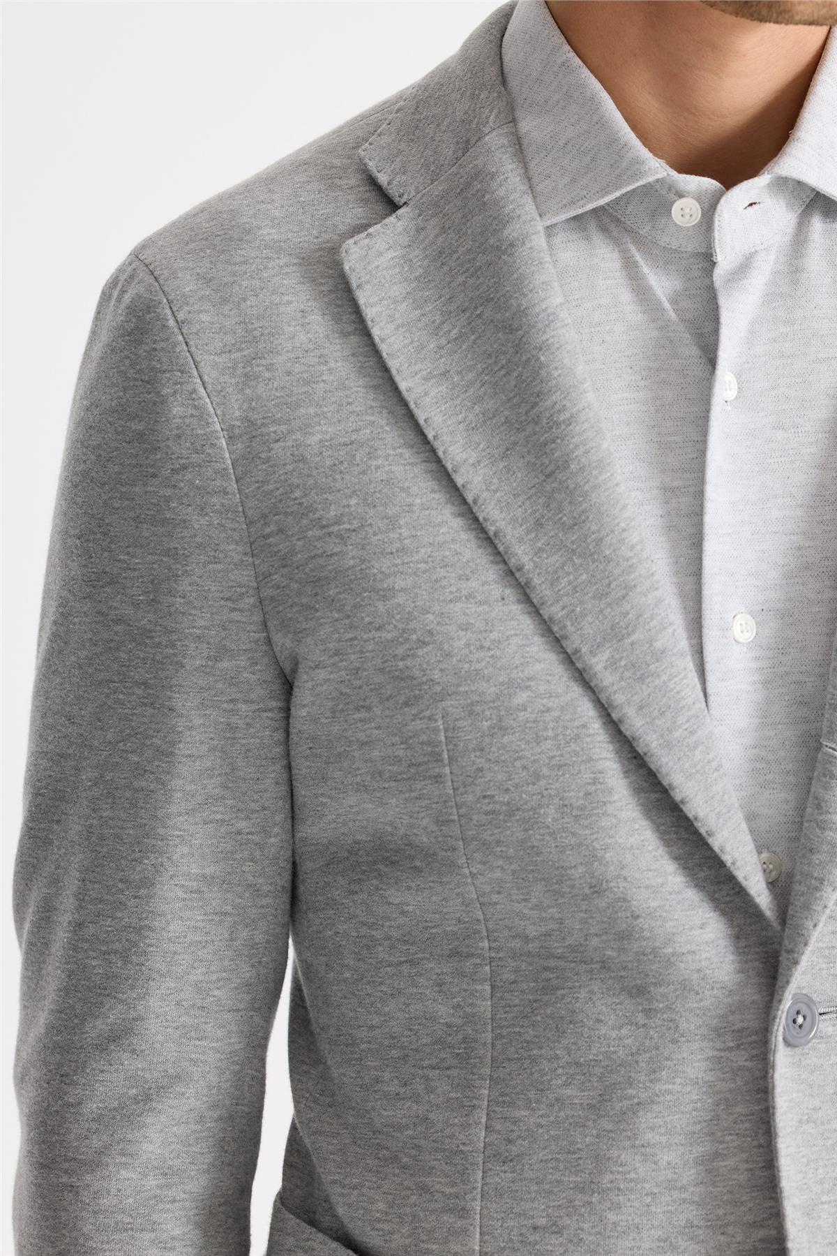 Gri Pamuk Kaşmir Ceket - Image 5