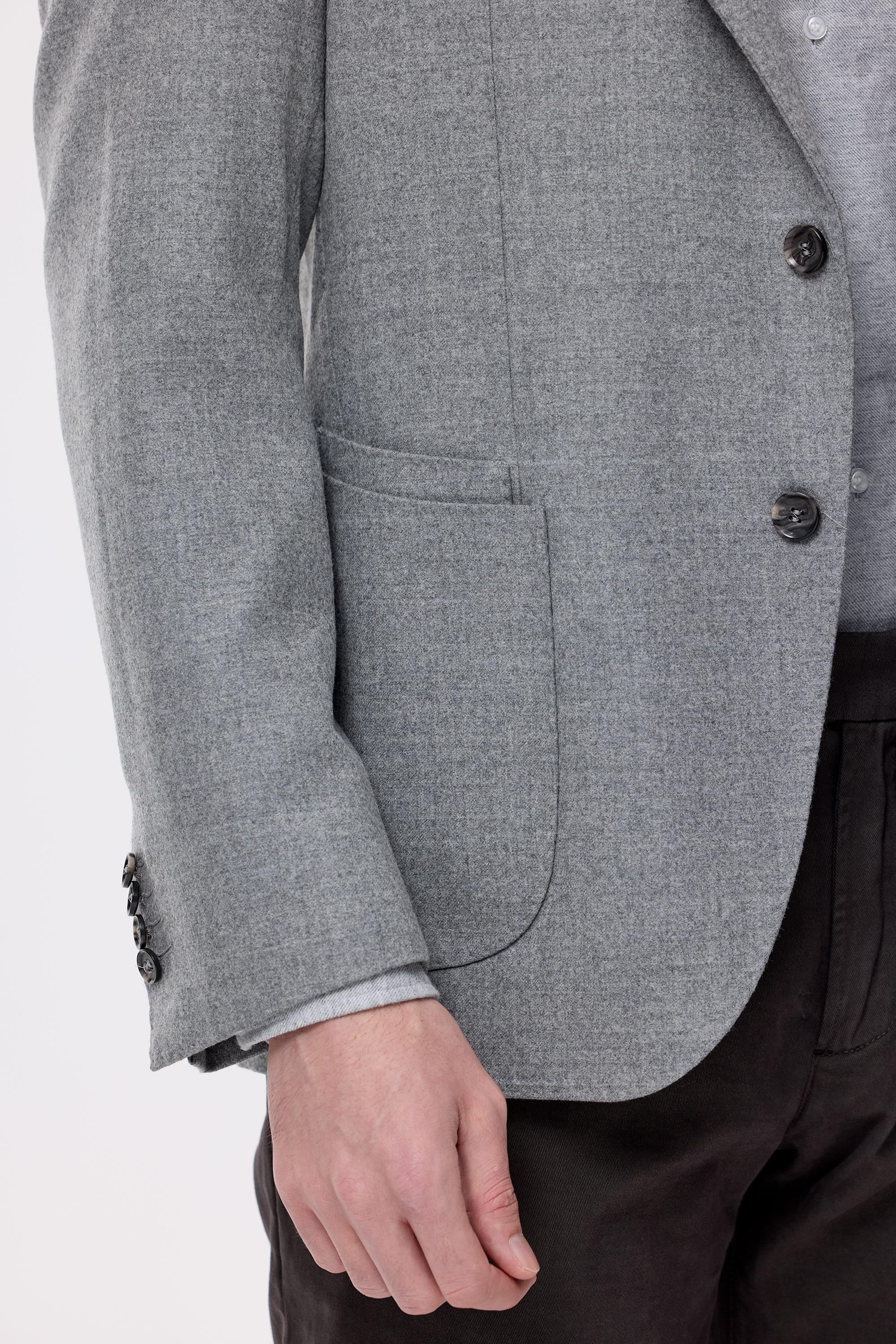 Gri Saf Yün Ceket - Image 5