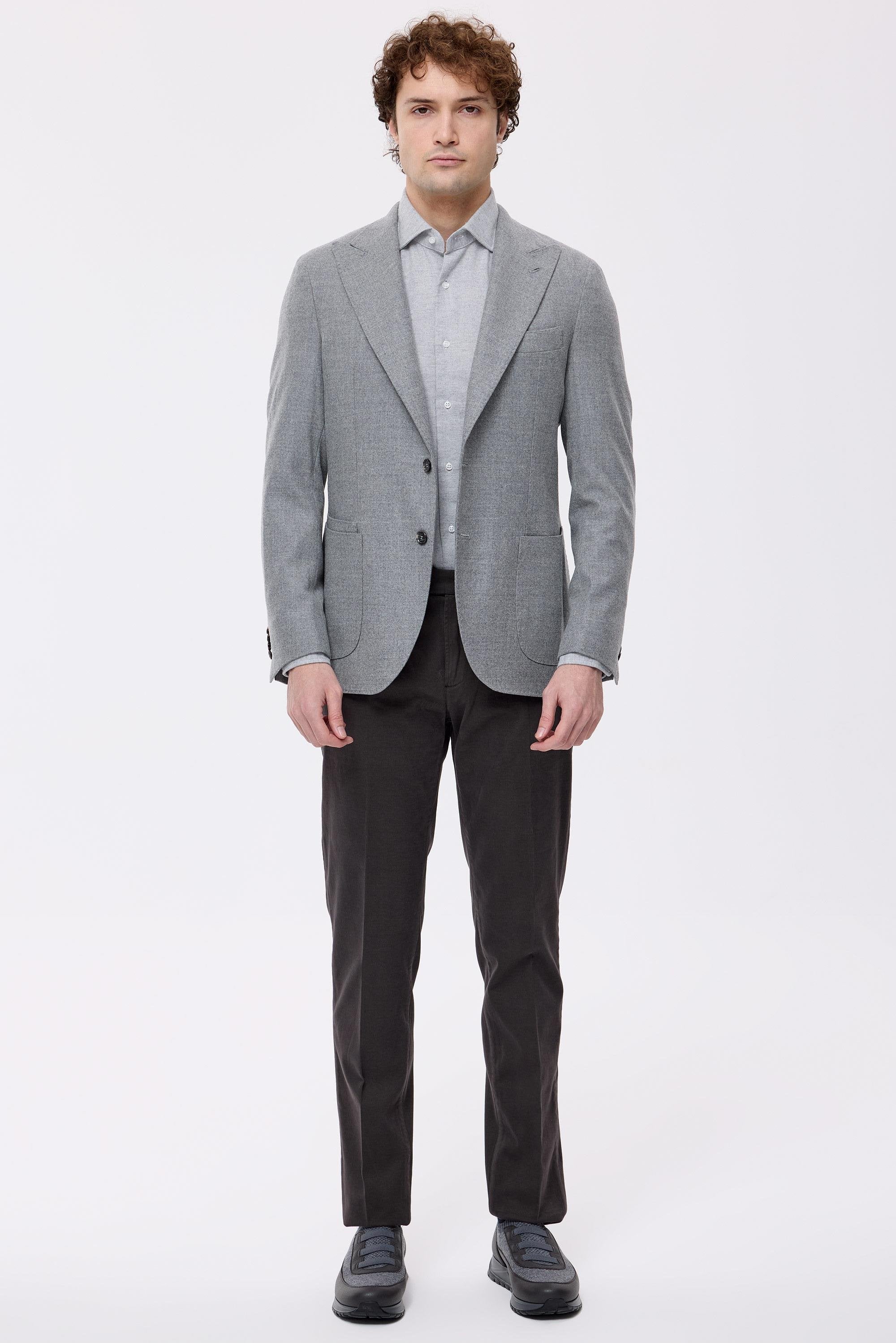 Gri Saf Yün Ceket - Image 1