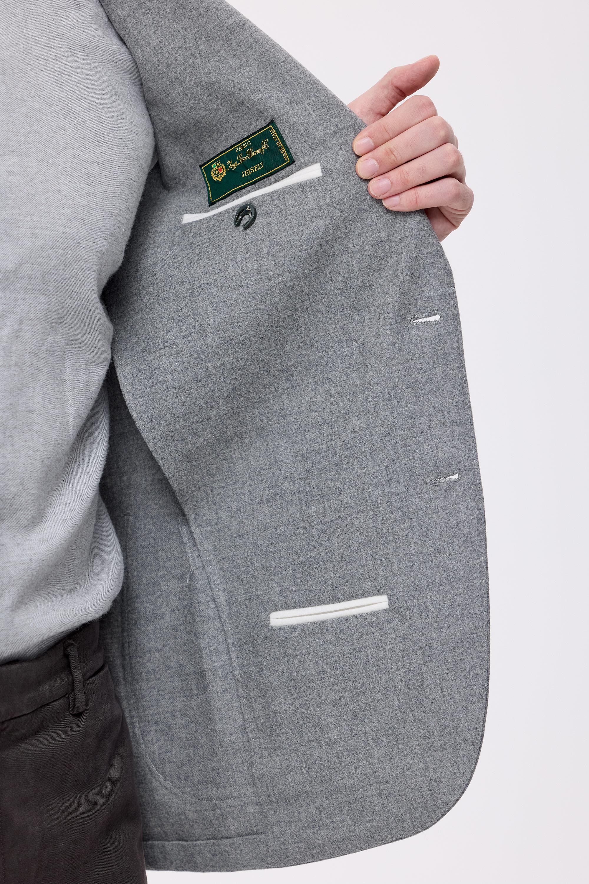 Gri Saf Yün Ceket - Image 4