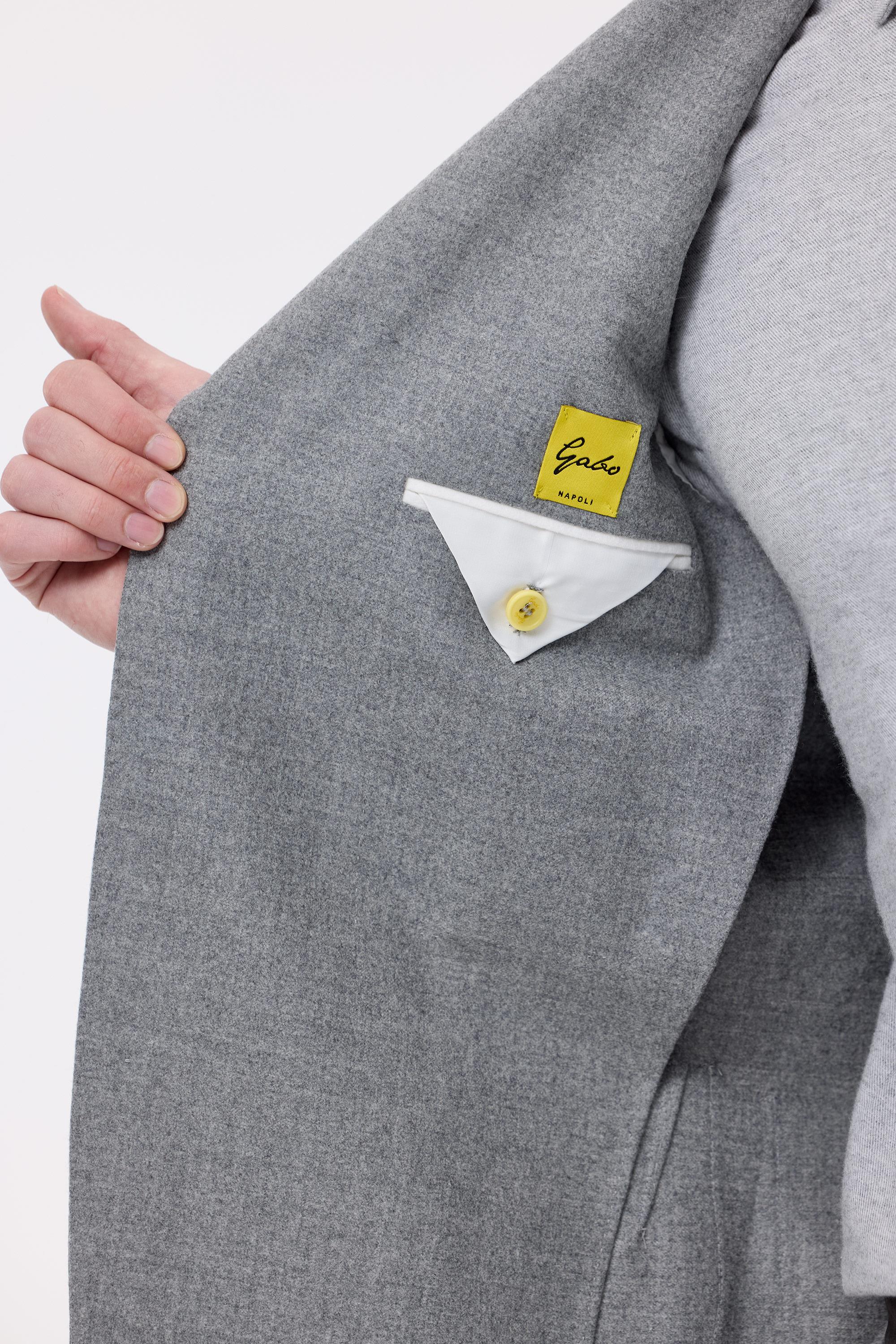 Gri Saf Yün Ceket - Image 3