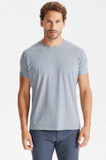 Gri Sıfır Yaka Teknik T-Shirt - Image 1