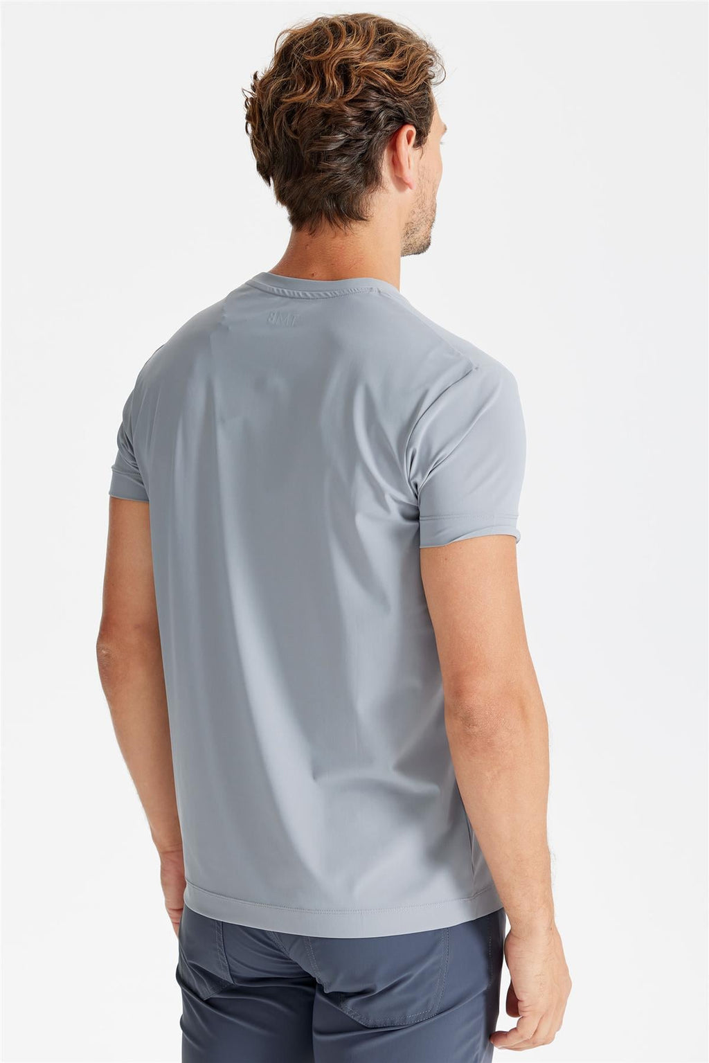 Gri Sıfır Yaka Teknik T-Shirt - 7