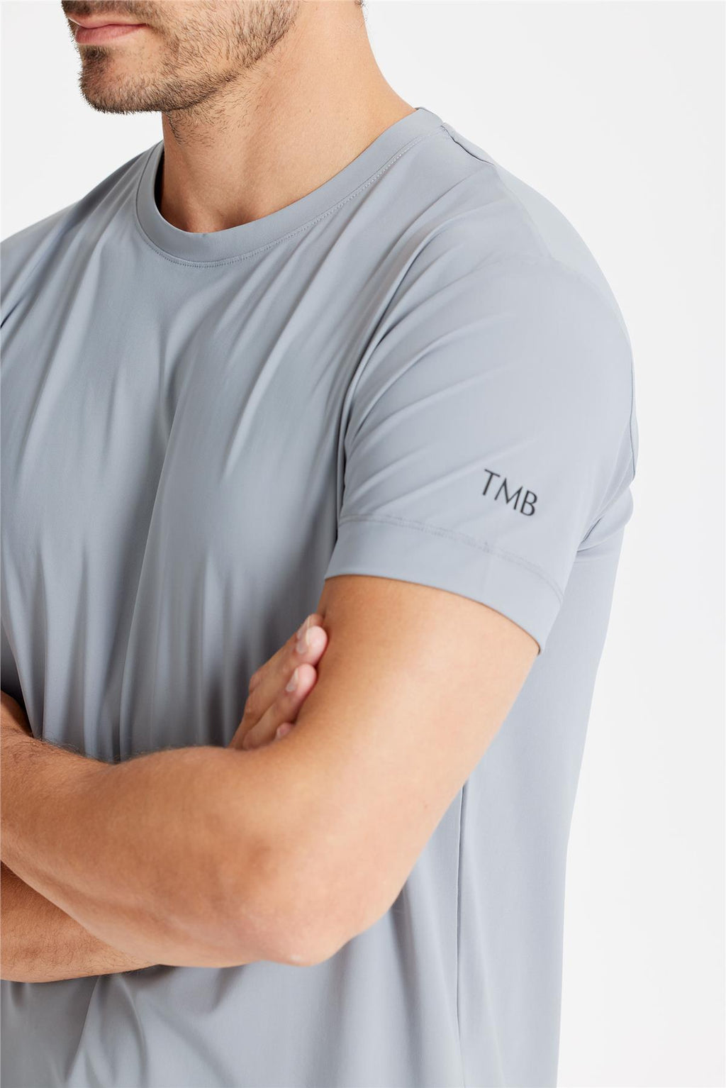 Gri Sıfır Yaka Teknik T-Shirt - 5
