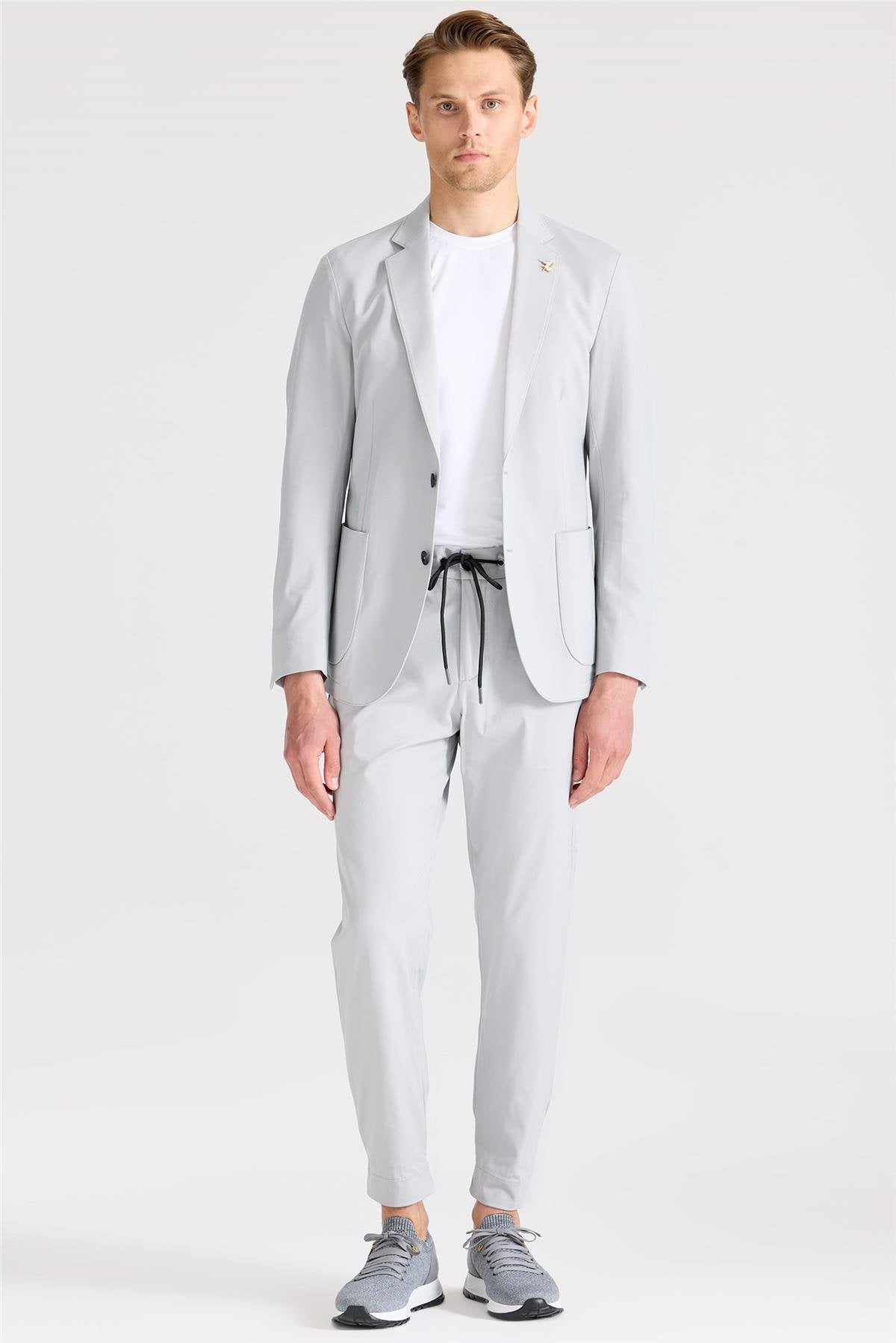 Gri Teknik Kumaş Takım Ebise - Image 1