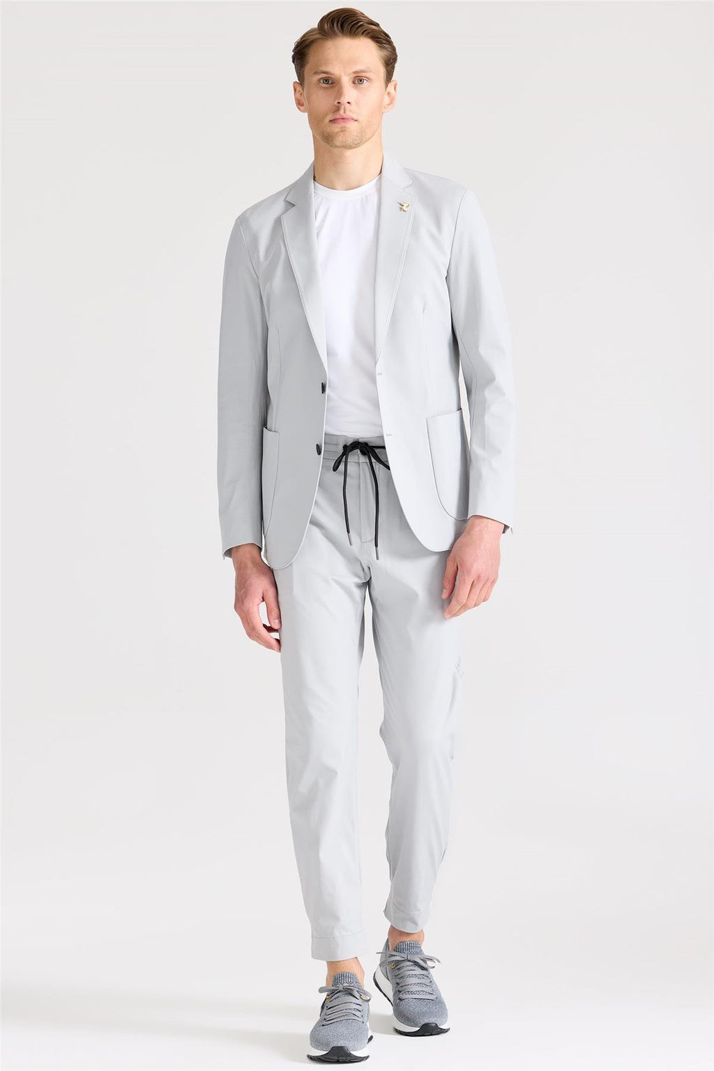 Gri Teknik Kumaş Takım Ebise - Image 2