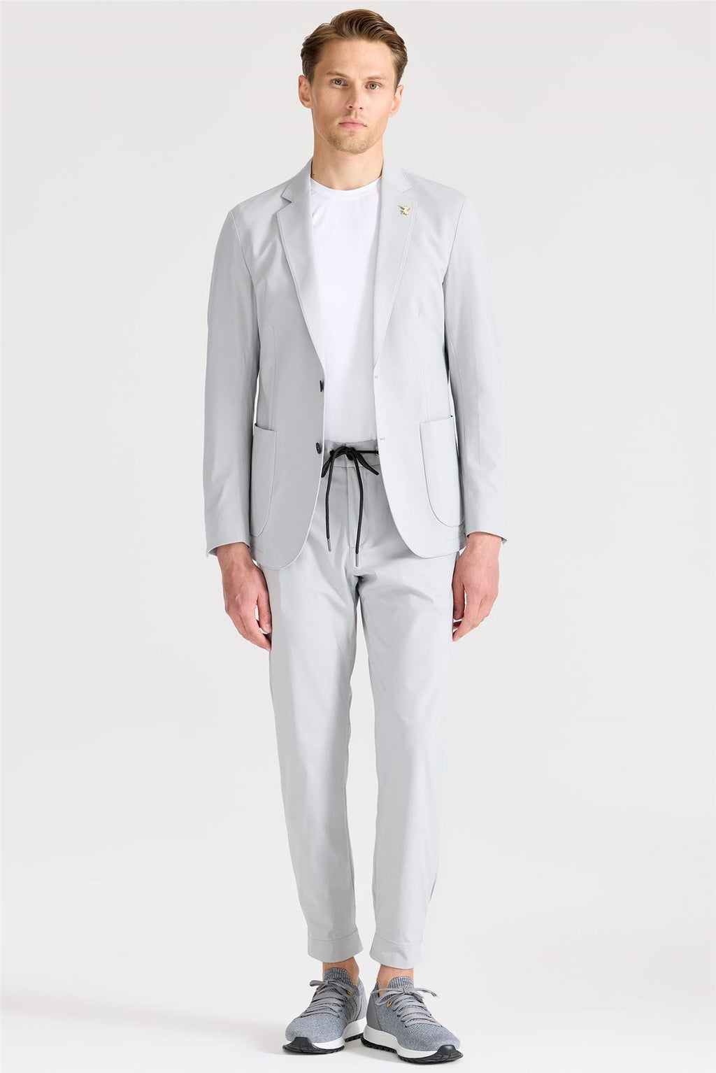 Gri Teknik Kumaş Takım Ebise - Image 3