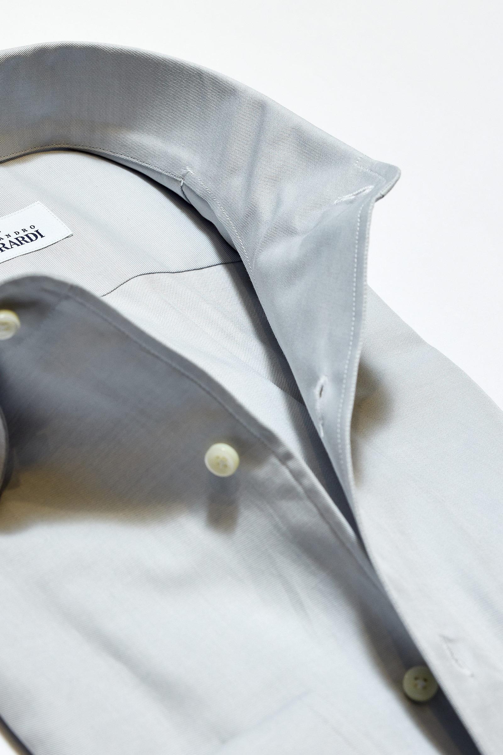 Gri Yaka Düğmeli One-Piece Pamuk Gömlek