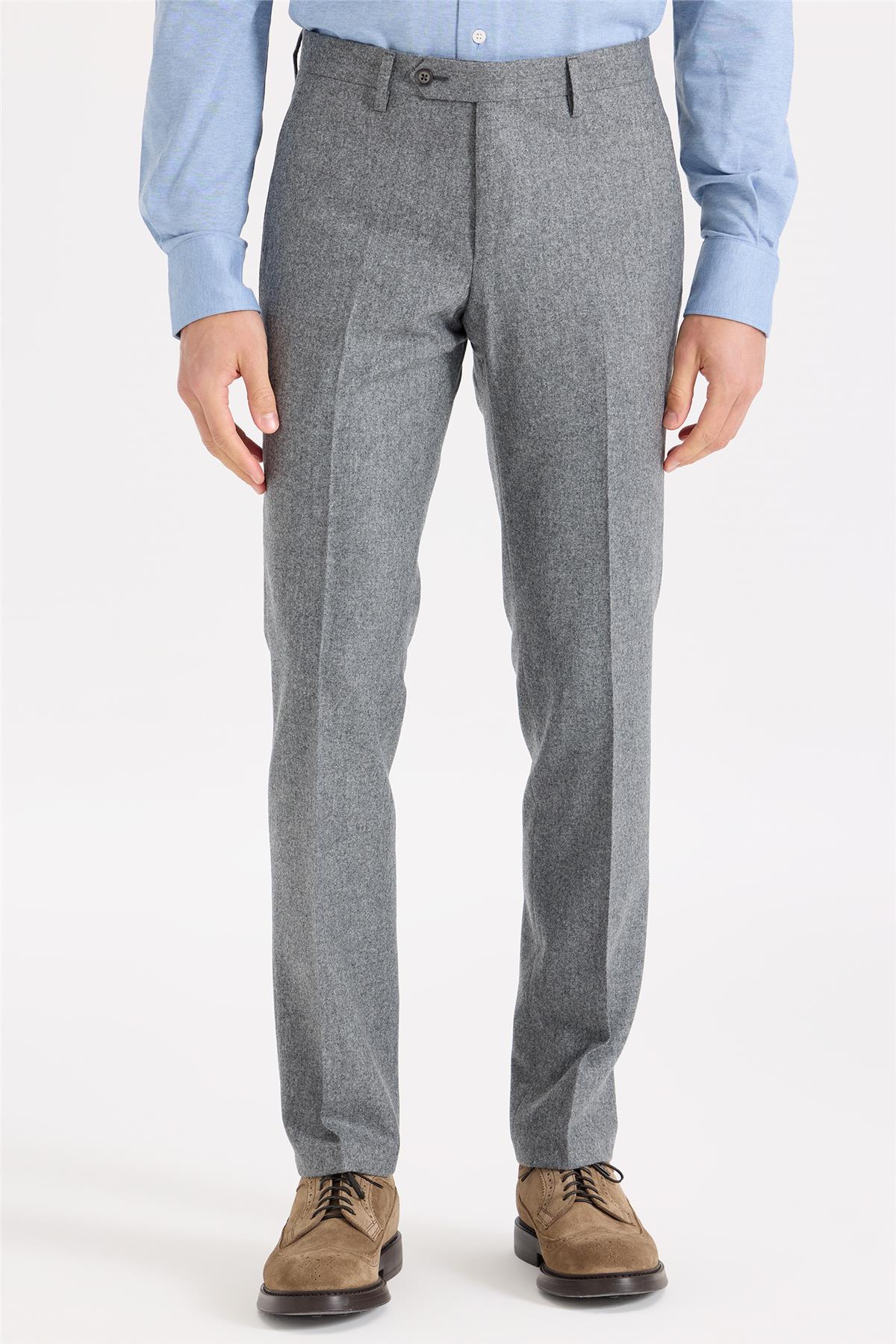 Gri Yün Flanel Takım Elbise - Image 4