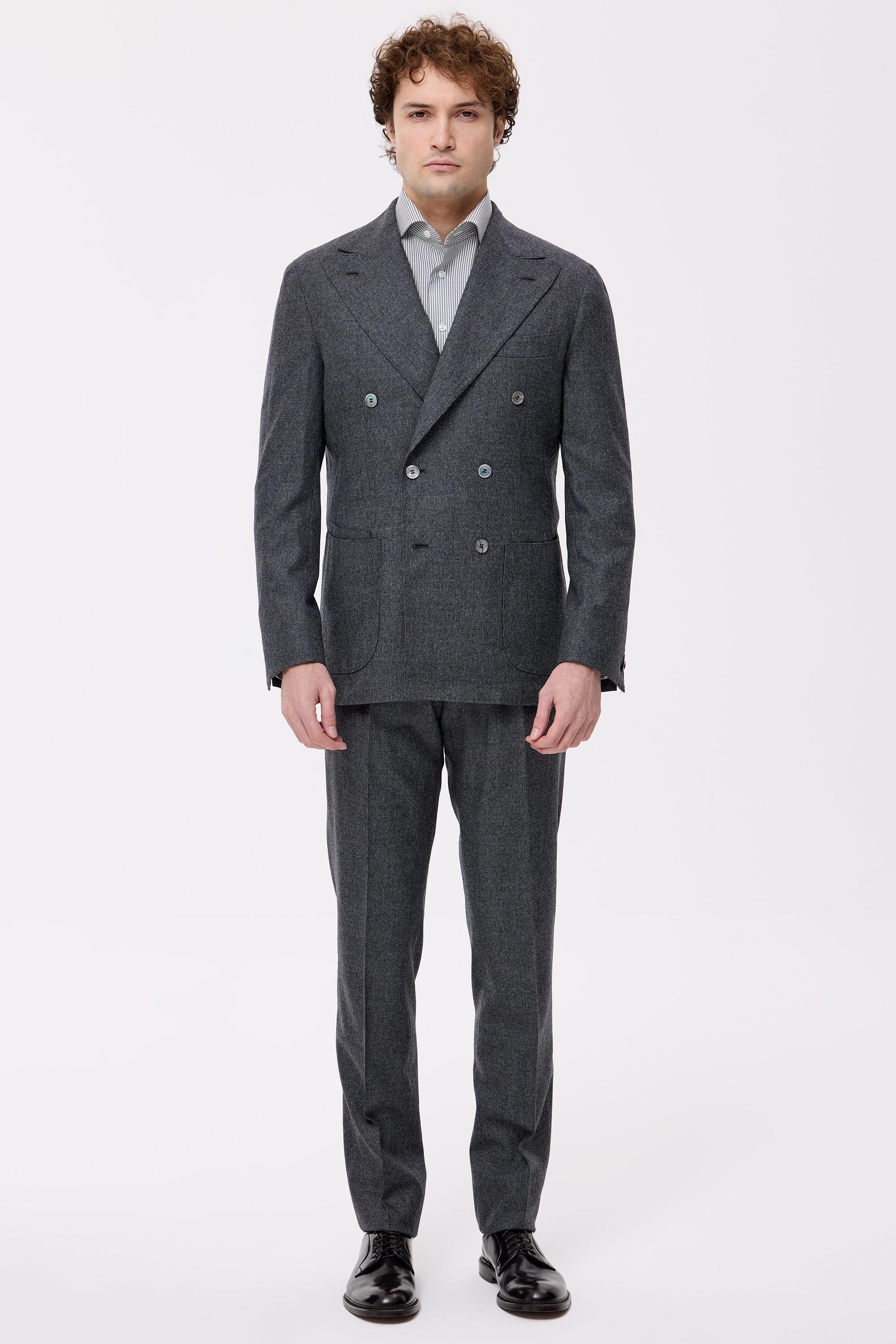 Gri Yün Kruvaze Takım Elbise - Image 1