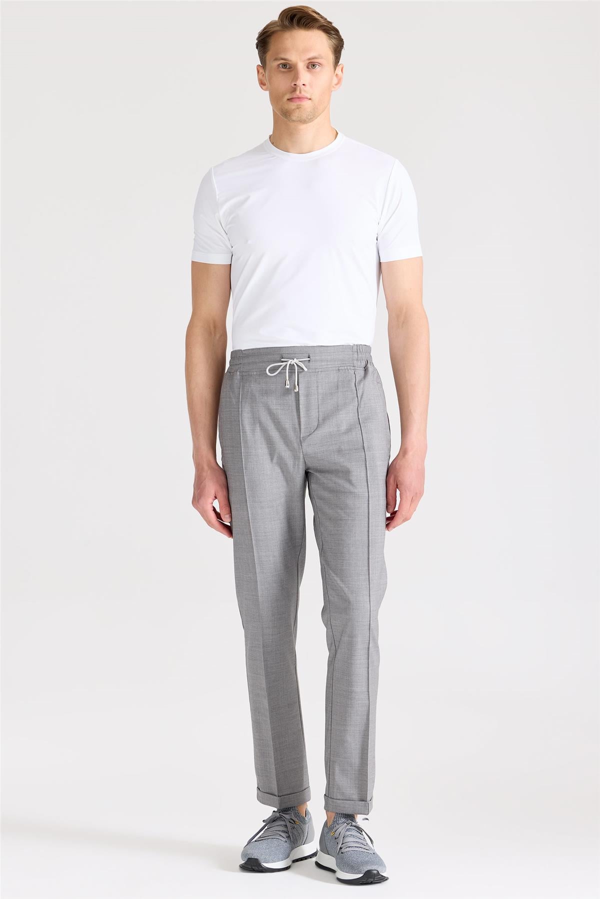 Gri Yün Spor Pantolon - 3