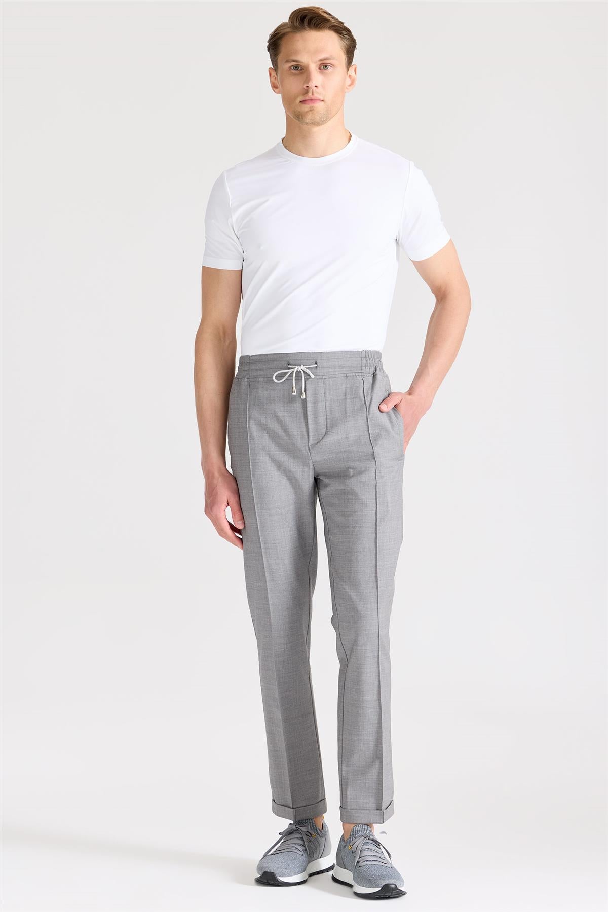 Gri Yün Spor Pantolon - 4
