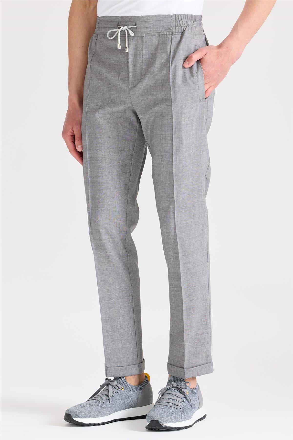 Gri Yün Spor Pantolon - 5