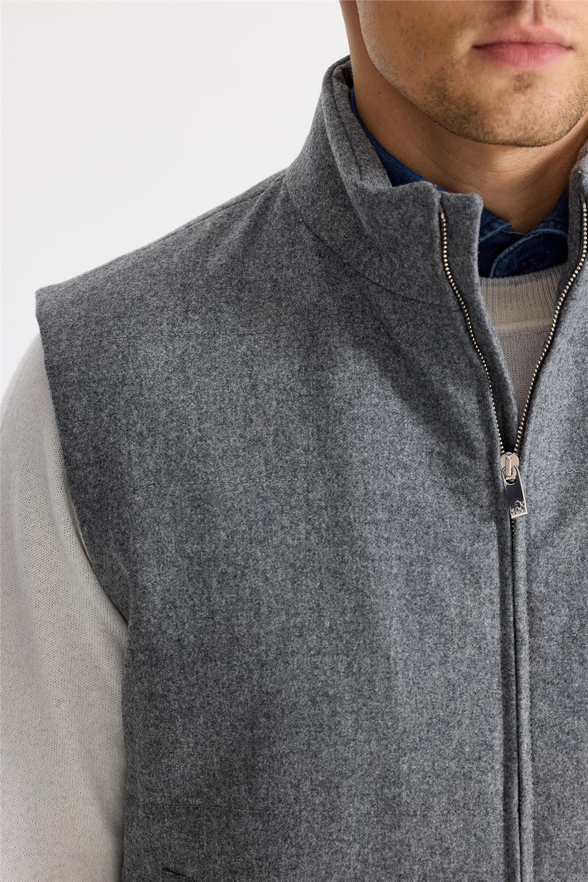 Gri Yün Yelek - Image 4