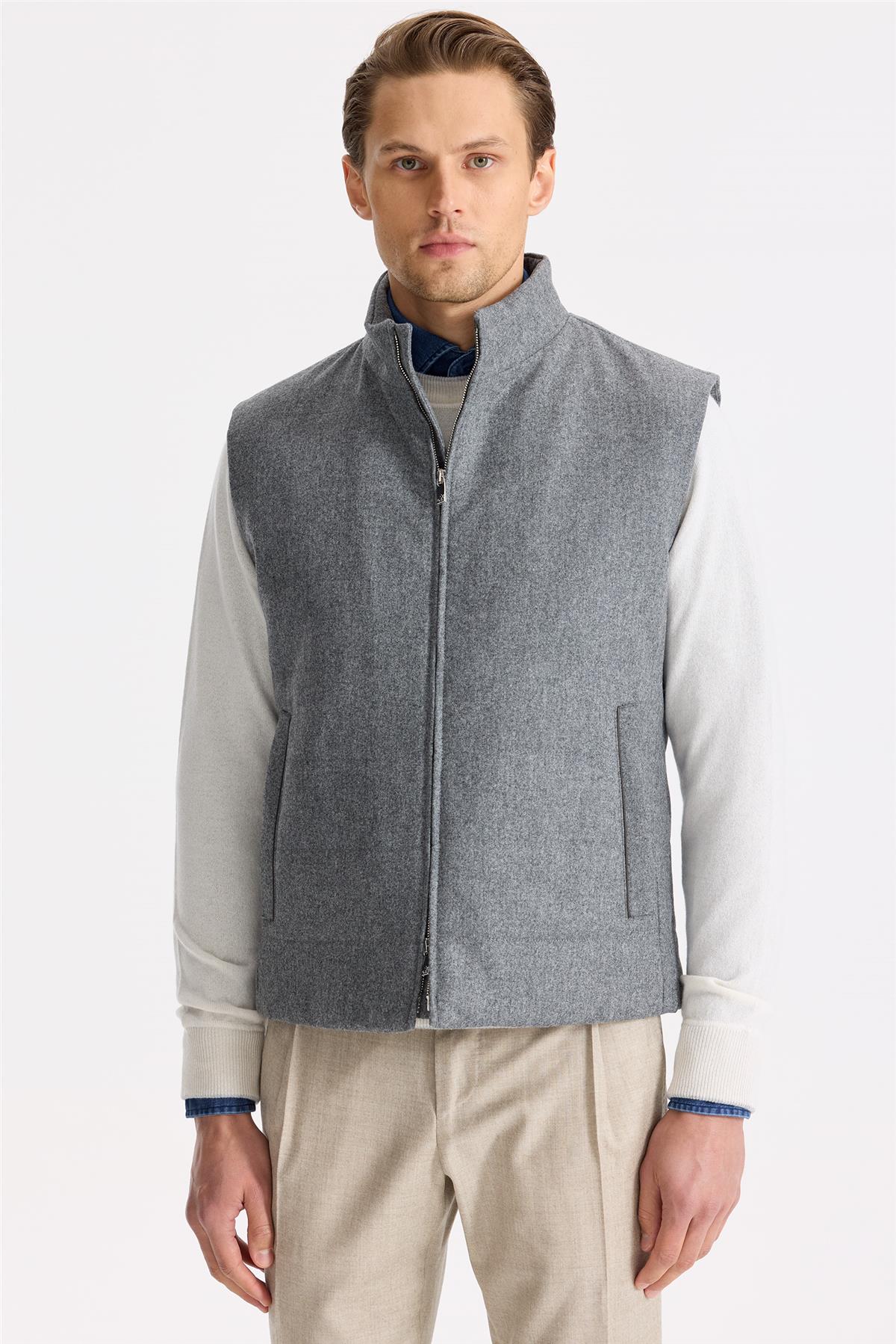 Gri Yün Yelek - Image 2
