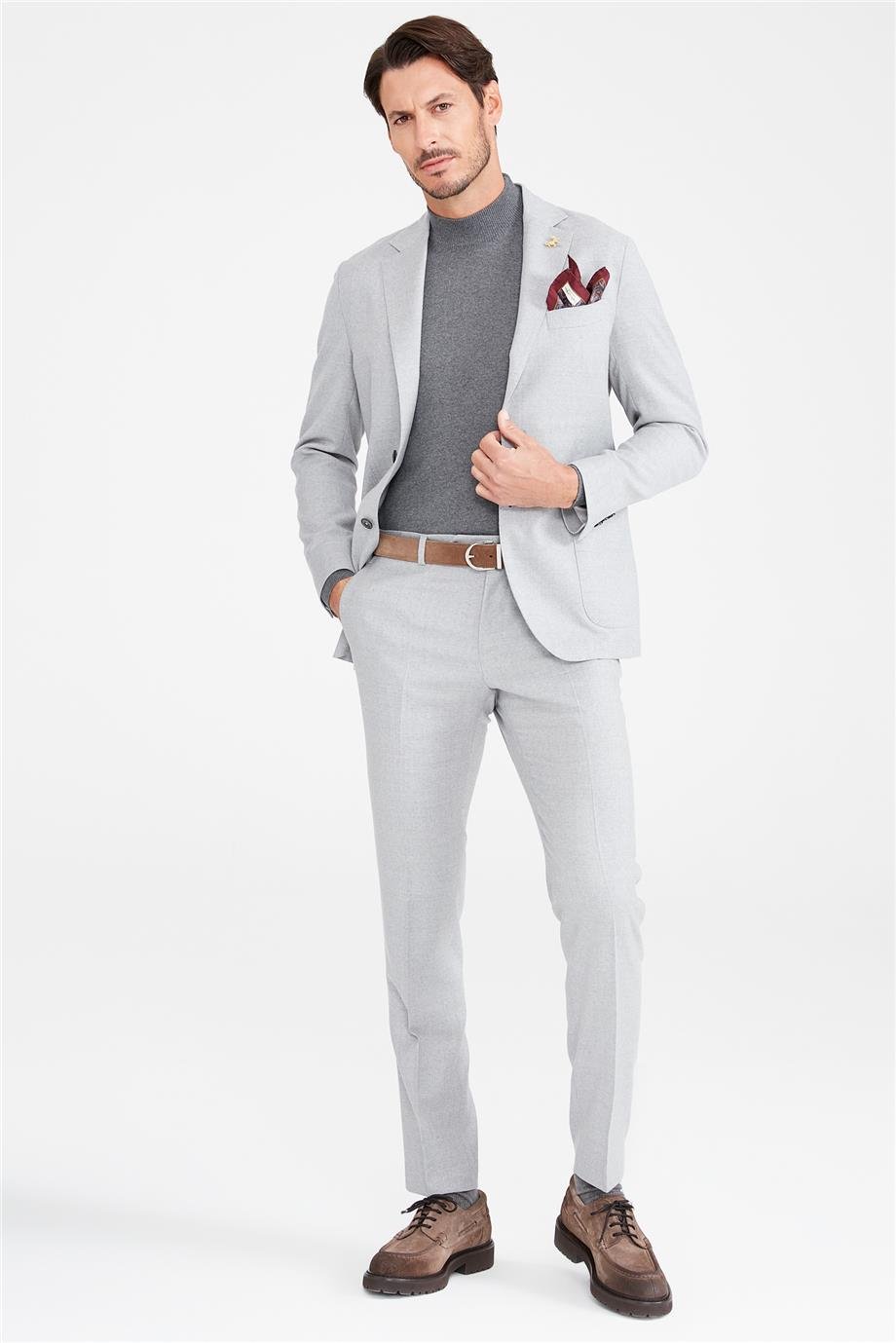 Gri Zero Gravity Yün Takım Elbise - Image 1