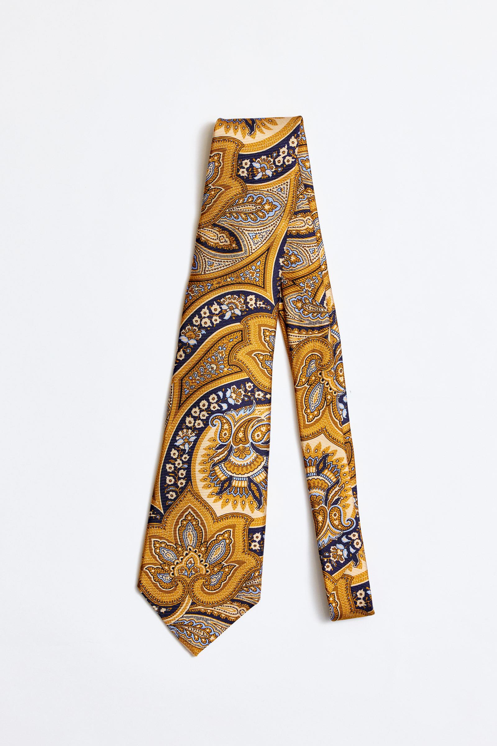 Hardal Lacivert 5 Fold İpek Kravat