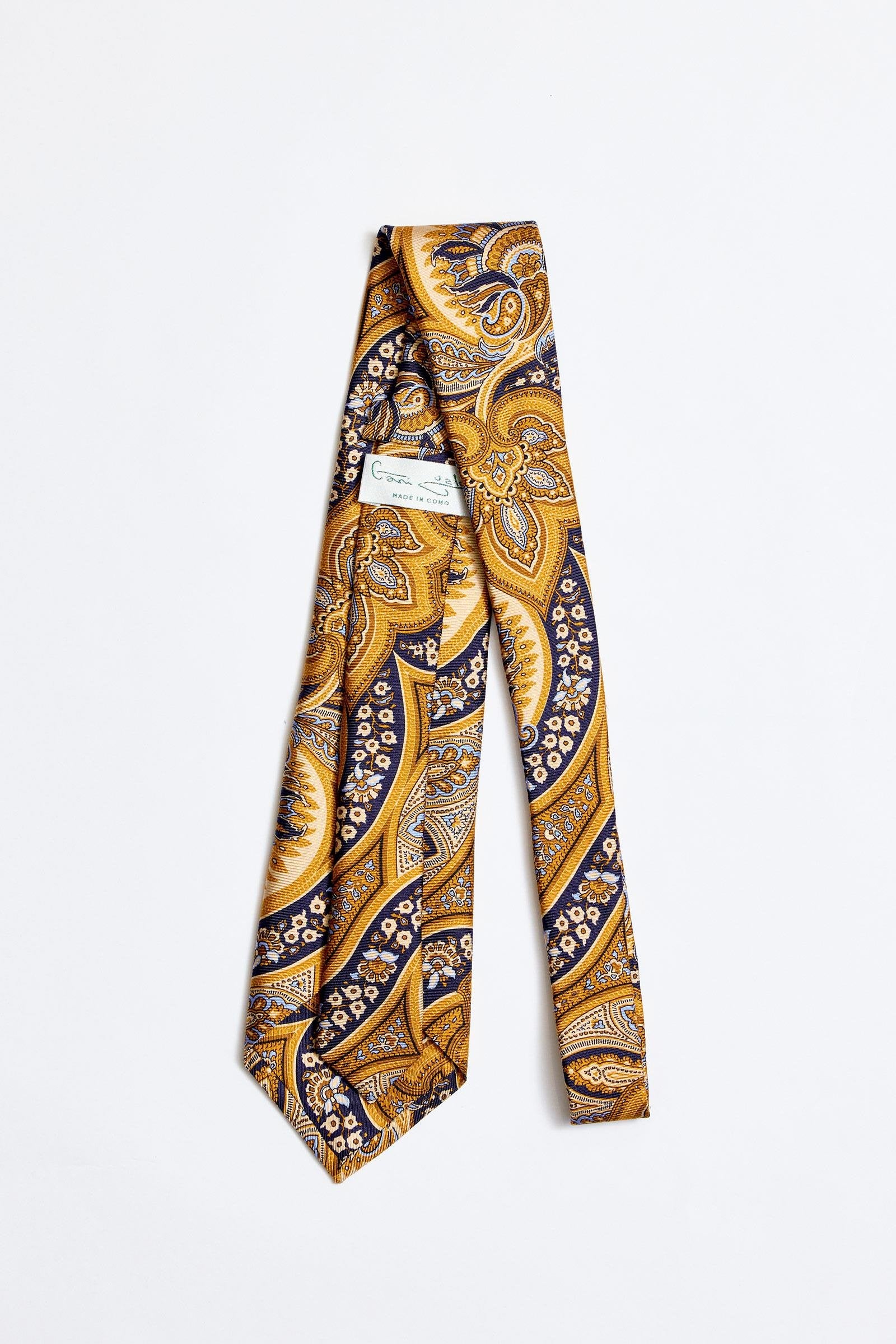 Hardal Lacivert 5 Fold İpek Kravat