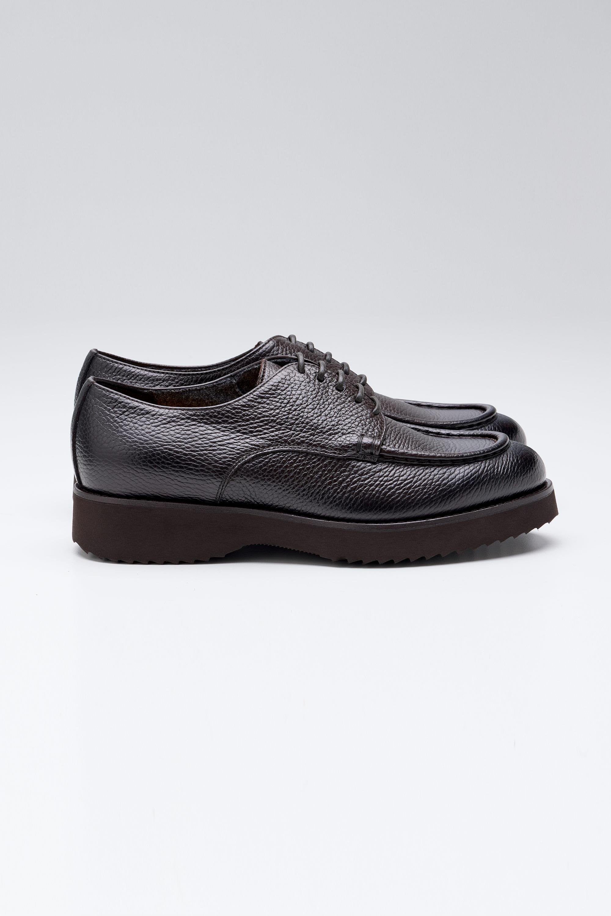 Kahverengi Bağcıklı Derby Deri Ayakkabı - Image 1