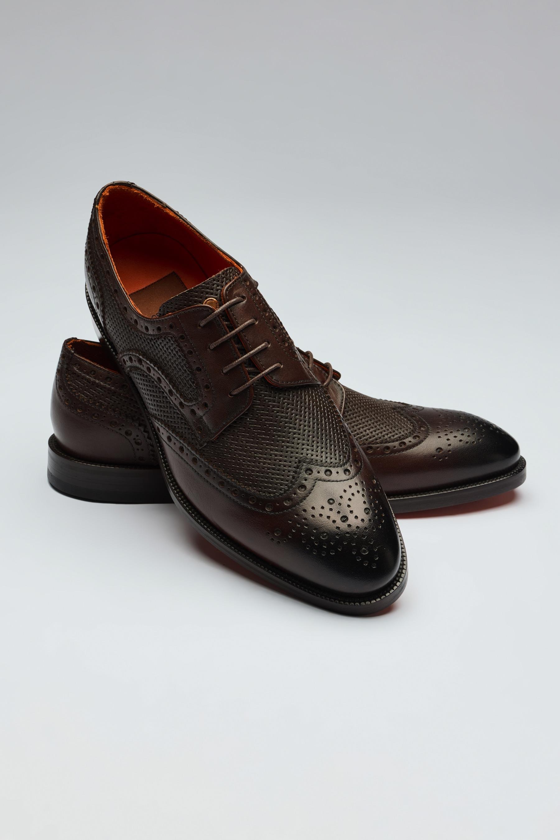 Kahverengi Bağcıklı Klasik Deri Ayakkabı - Image 5