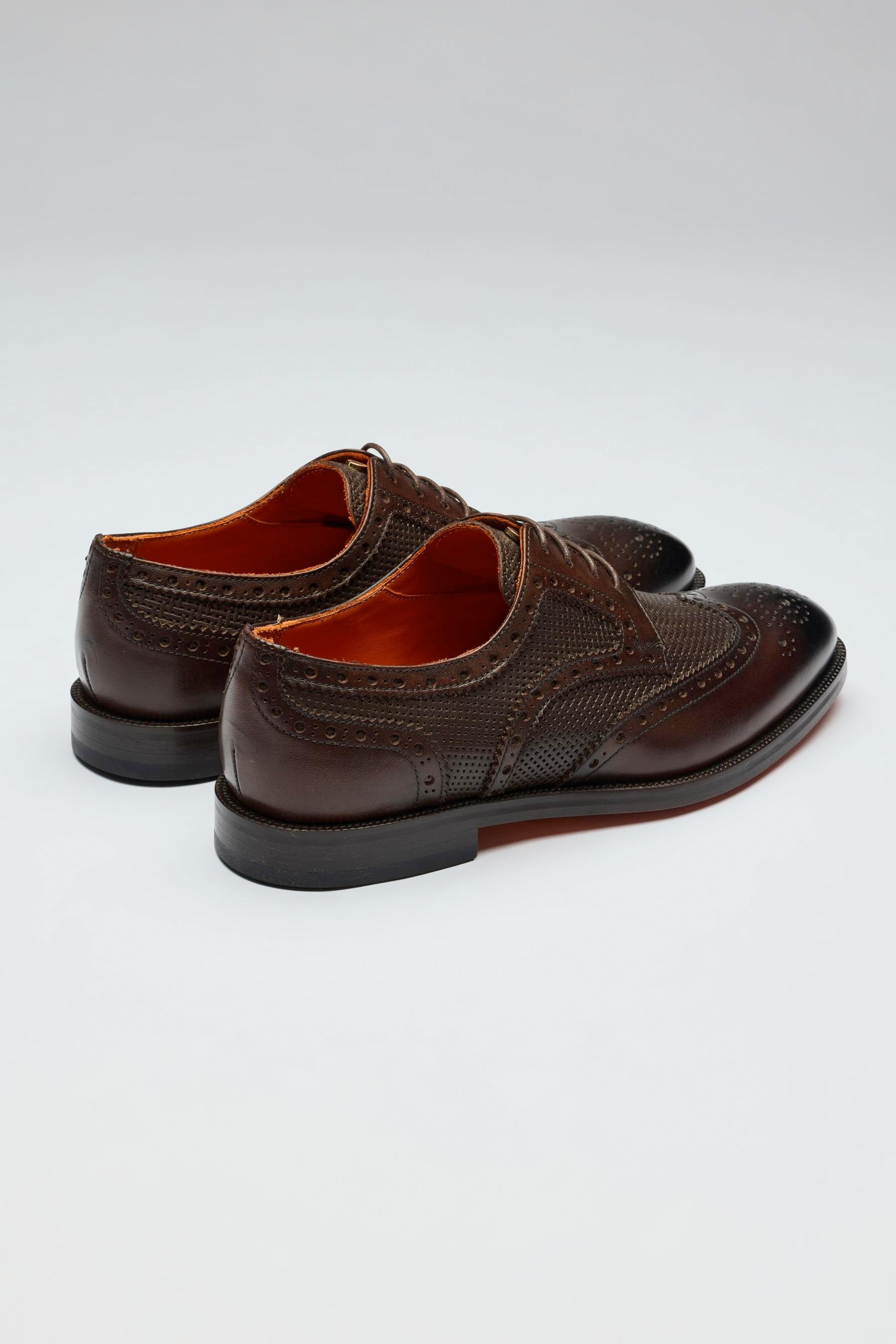 Kahverengi Bağcıklı Klasik Deri Ayakkabı - Image 4