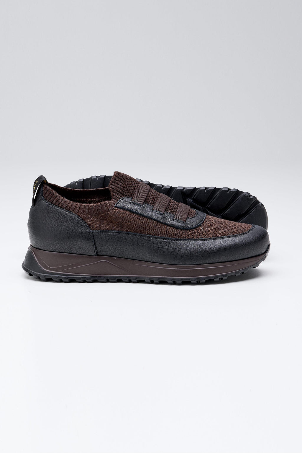 Kahverengi Bağcıksız Örgü Deri Sneaker - Image 2