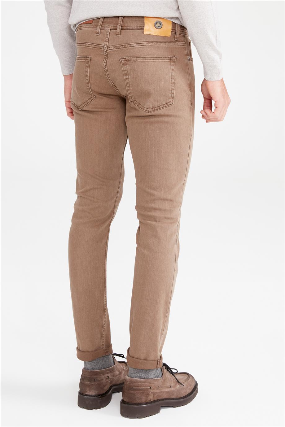 Kahverengi Denim Pantolon - Image 5