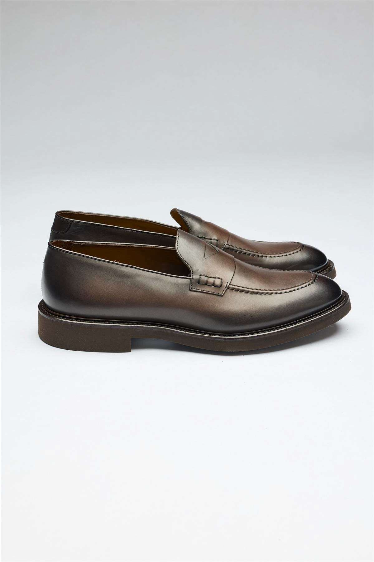 Kahverengi Deri Loafer