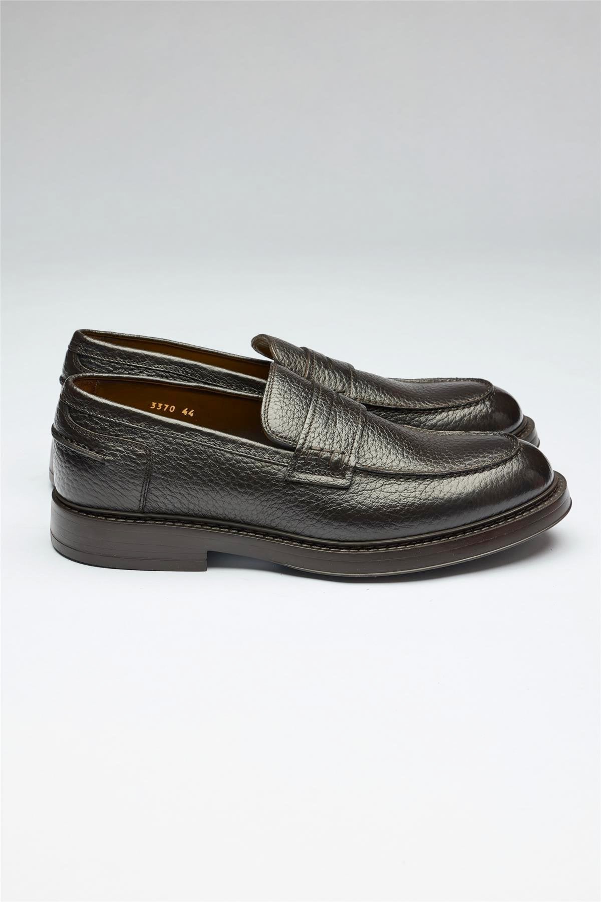 Kahverengi Deri Penny Loafer