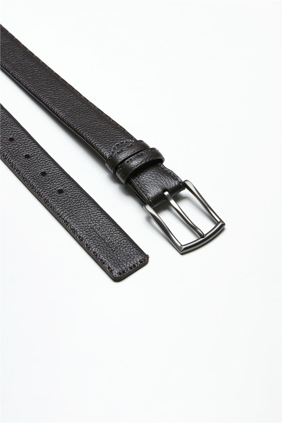 Kahverengi Dikişli Deri Kemer - Image 1