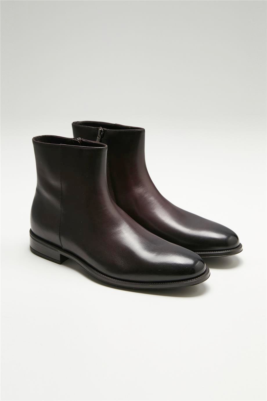 Kahverengi Fermuarlı Deri Bot - Image 3