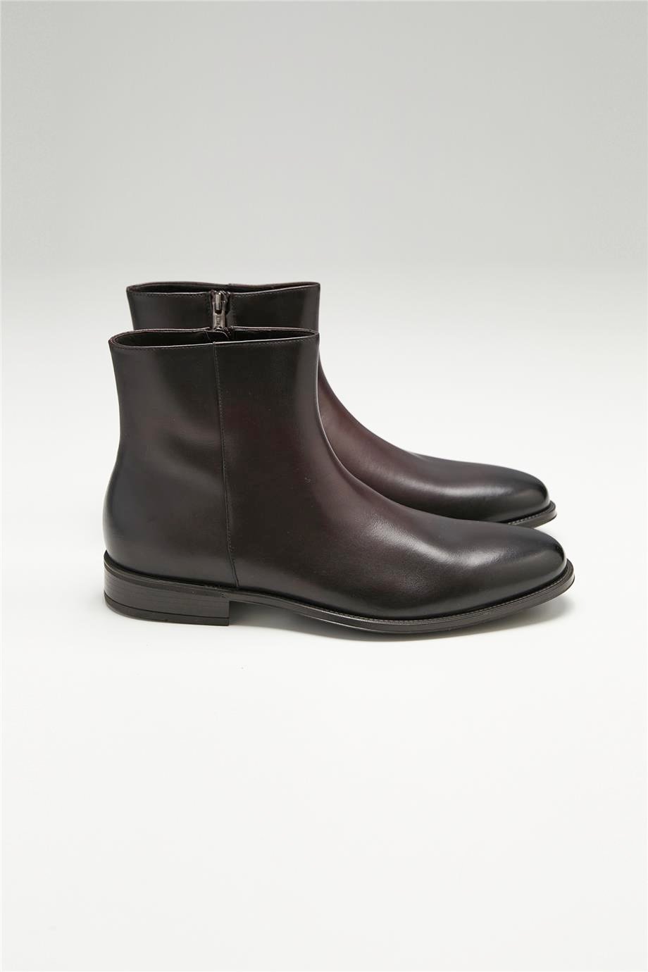 Kahverengi Fermuarlı Deri Bot - Image 1