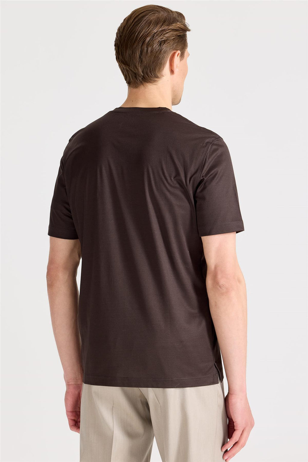 Kahverengi Filo Di Scozia Pamuk T-Shirt - Image 4