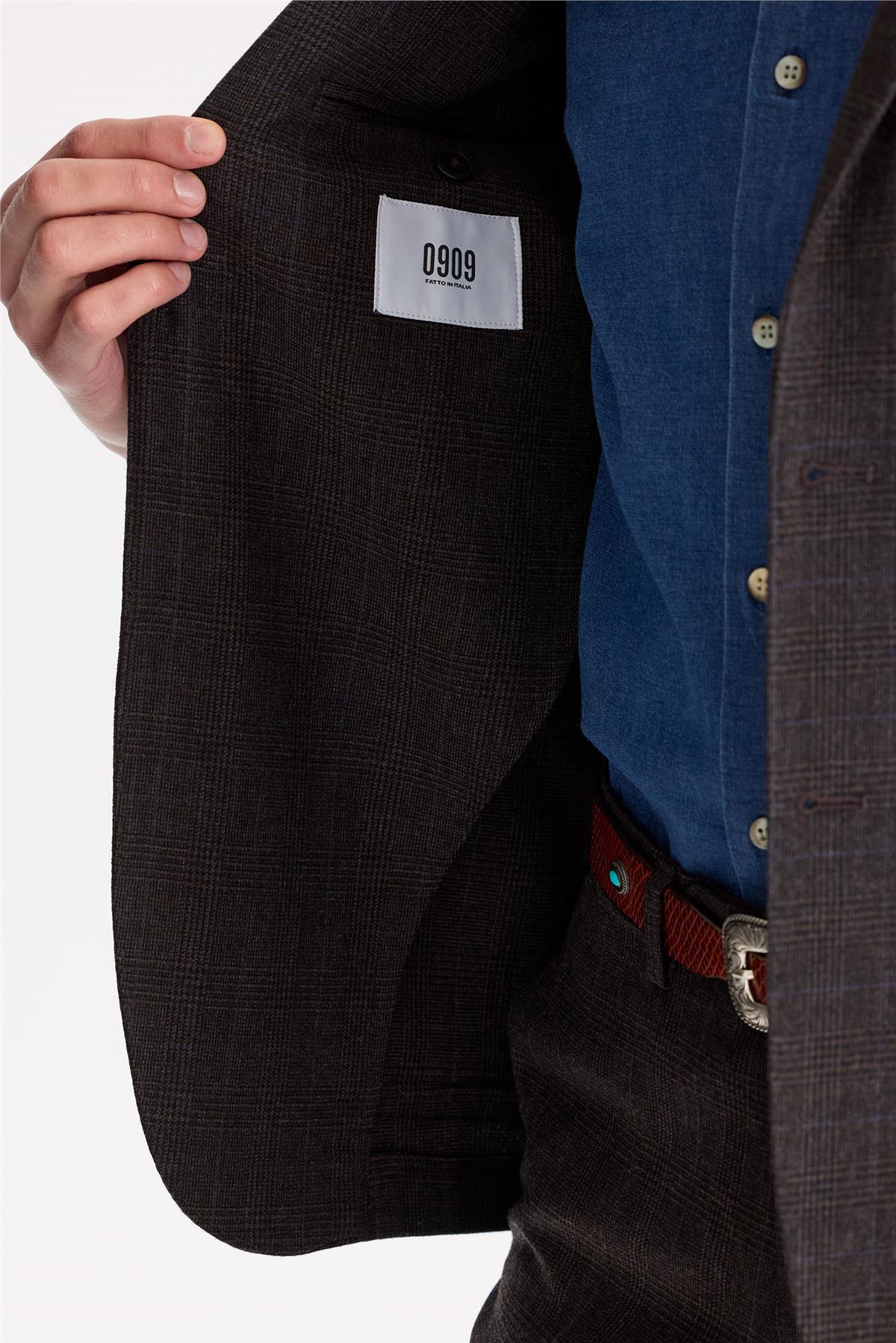 Kahverengi Flanel Yün Takım Elbise - Image 4