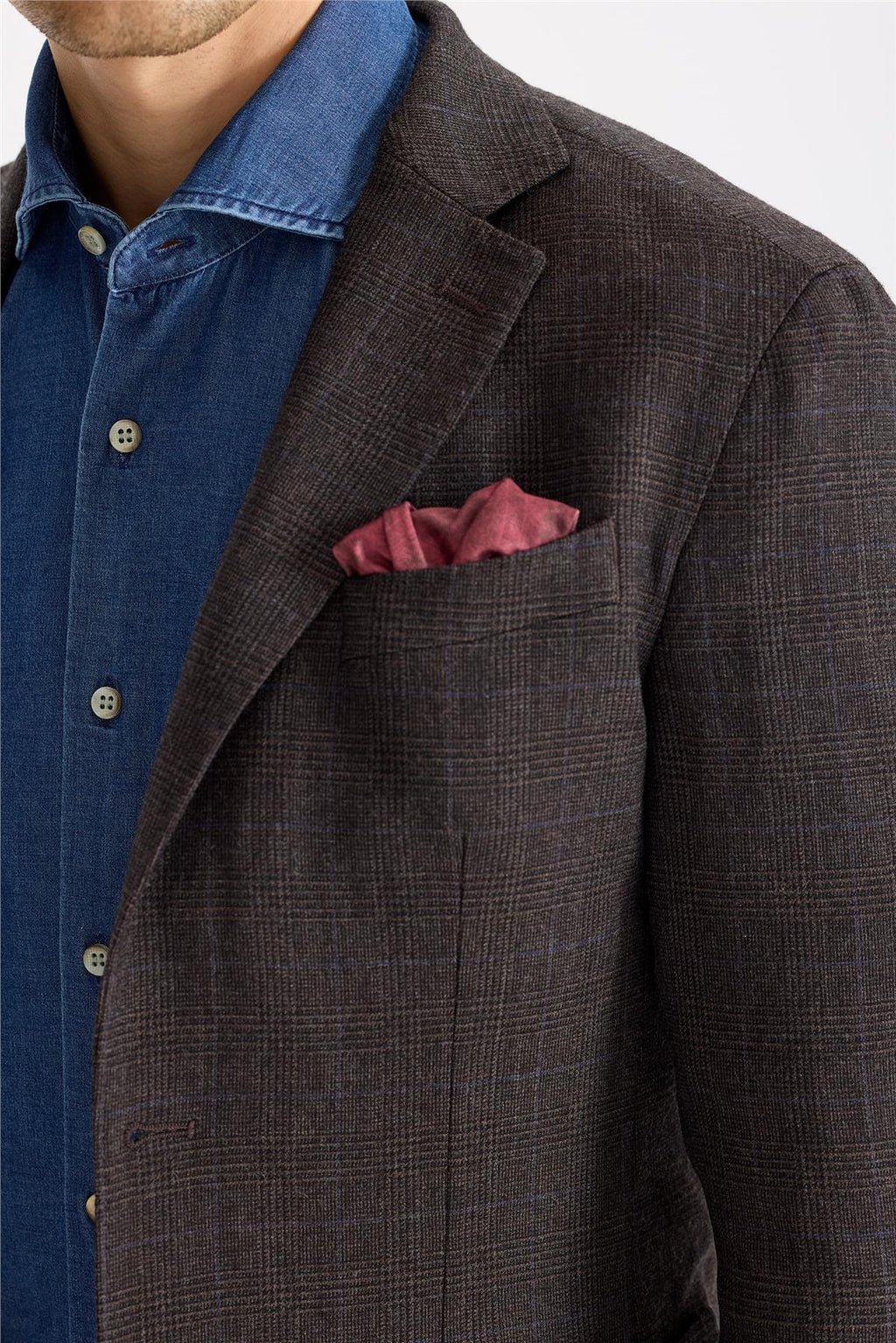 Kahverengi Flanel Yün Takım Elbise - Image 3