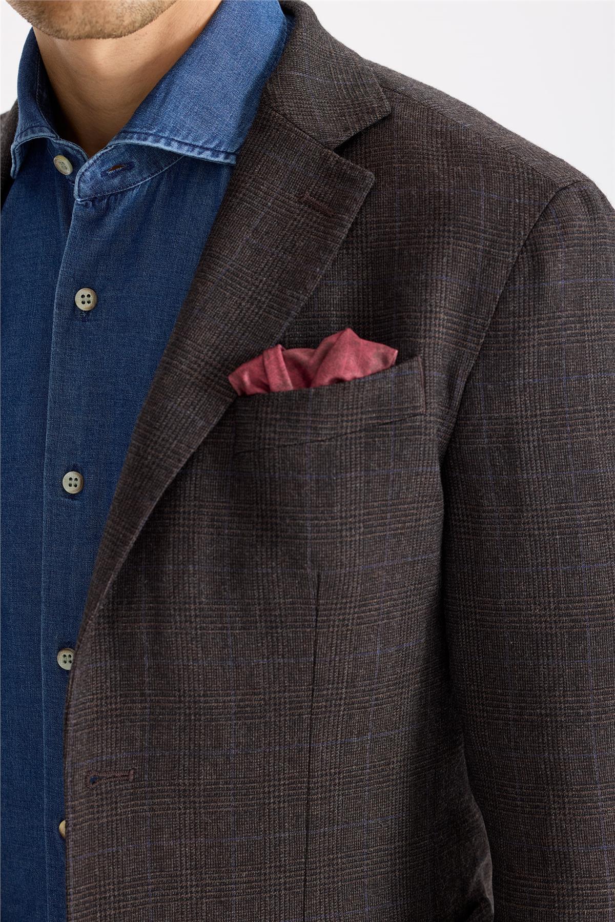 Kahverengi Flanel Yün Takım Elbise - Image 3