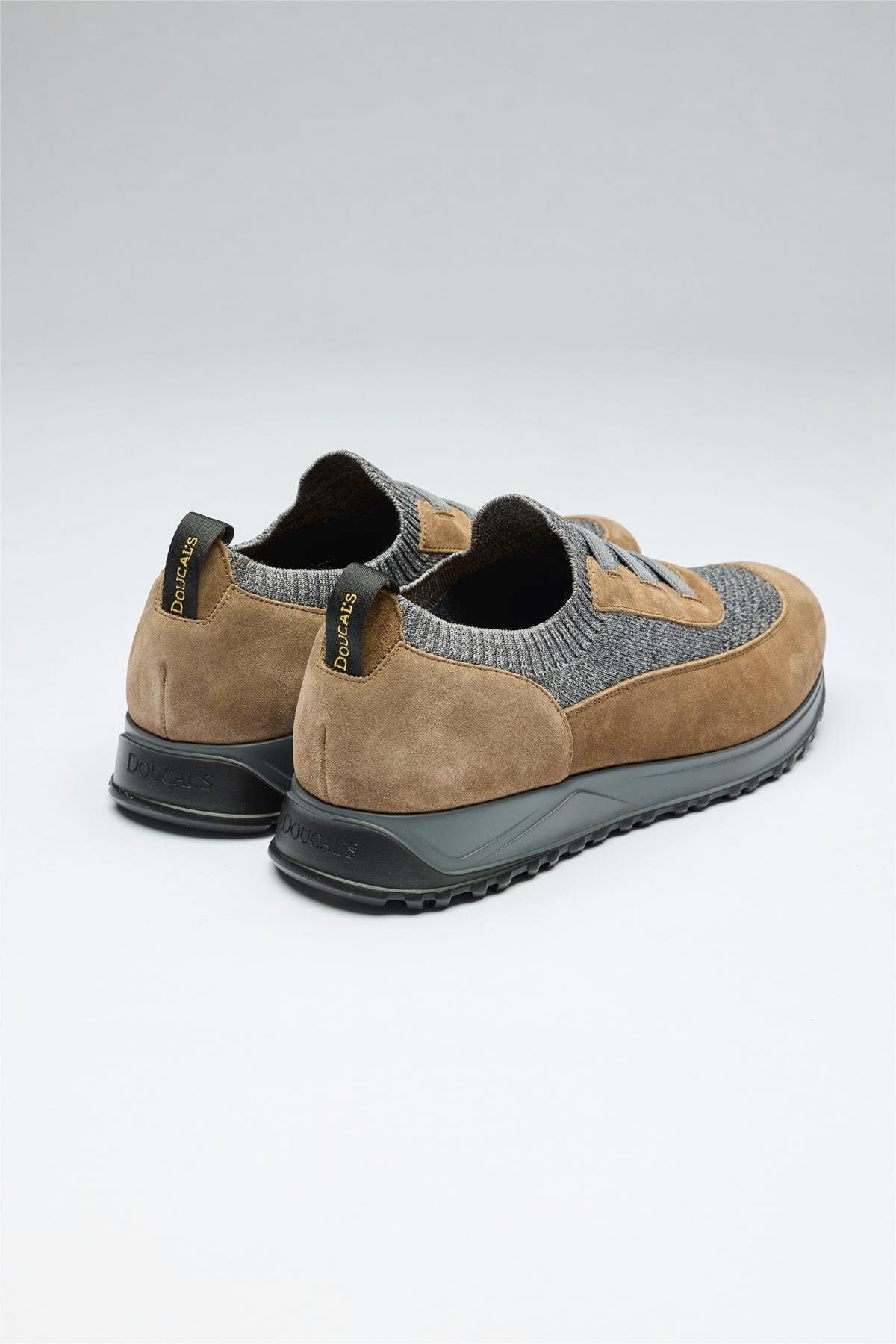 Kahverengi Gri Bağcıksız Örgü Deri Sneaker - Image 5