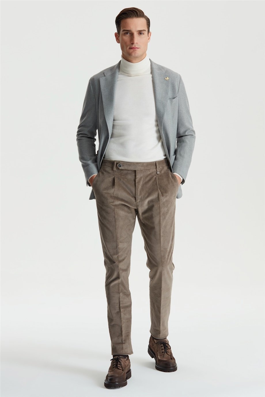 Kahverengi Kadife Erkek Pantolon - Image 4