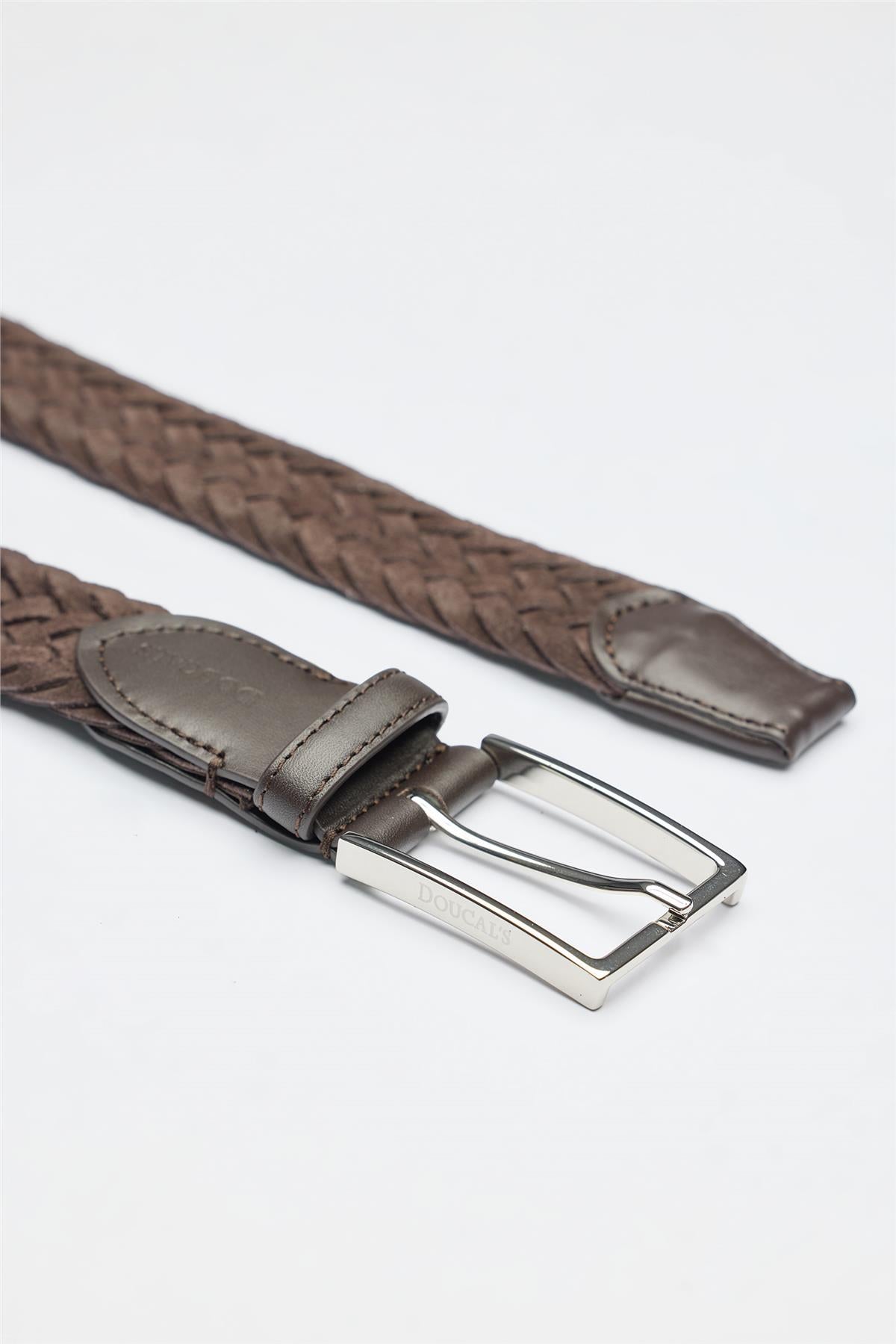 Kahverengi Örgü Süed Kemer