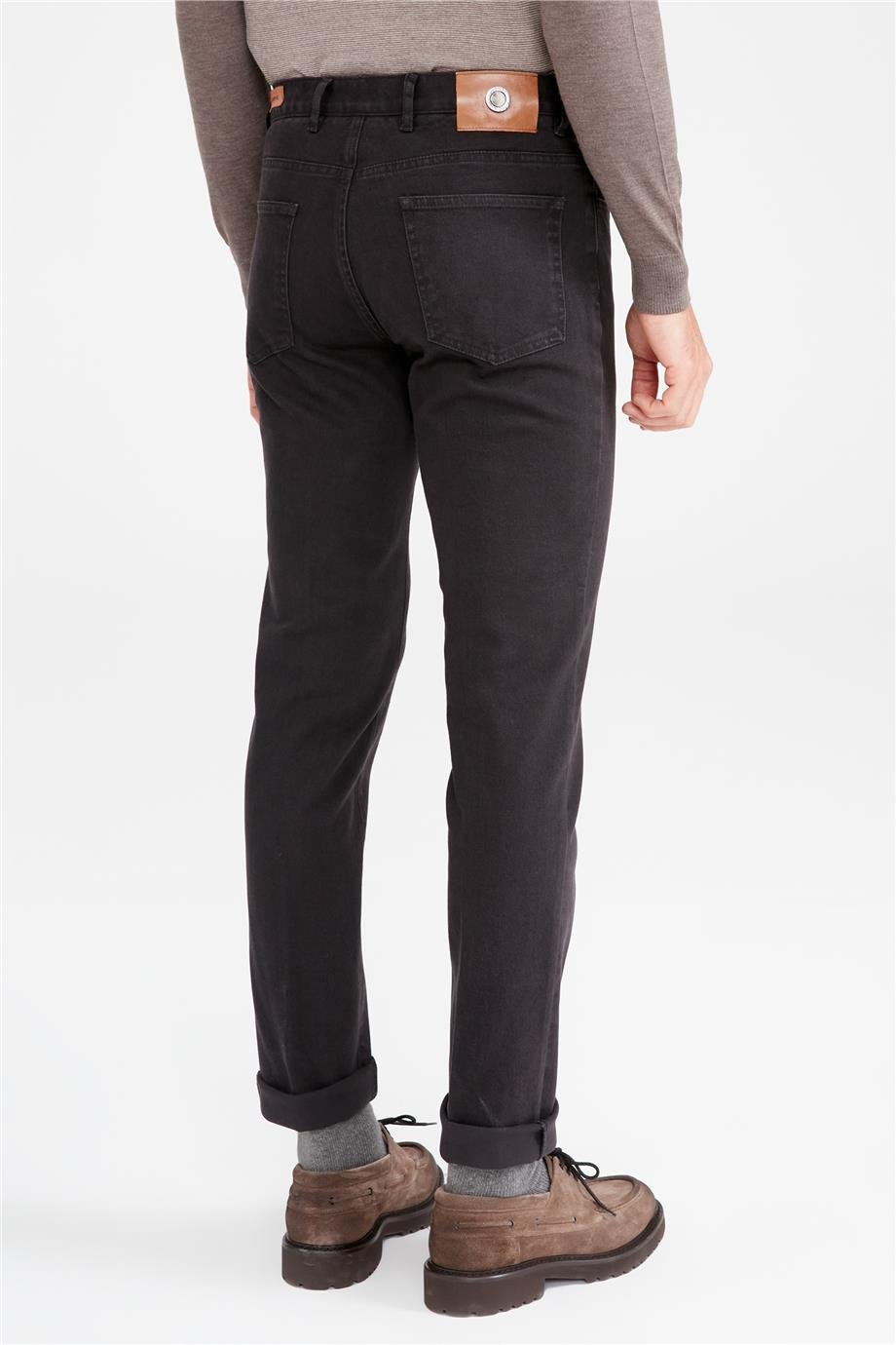 Kahverengi Pamuk Tencel Kanvas Pantolon - Image 5