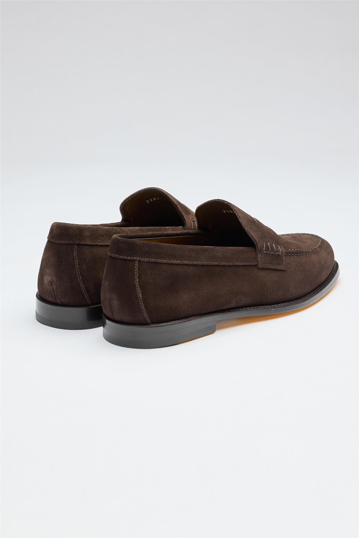 Kahverengi Süed Penny Loafer - 6