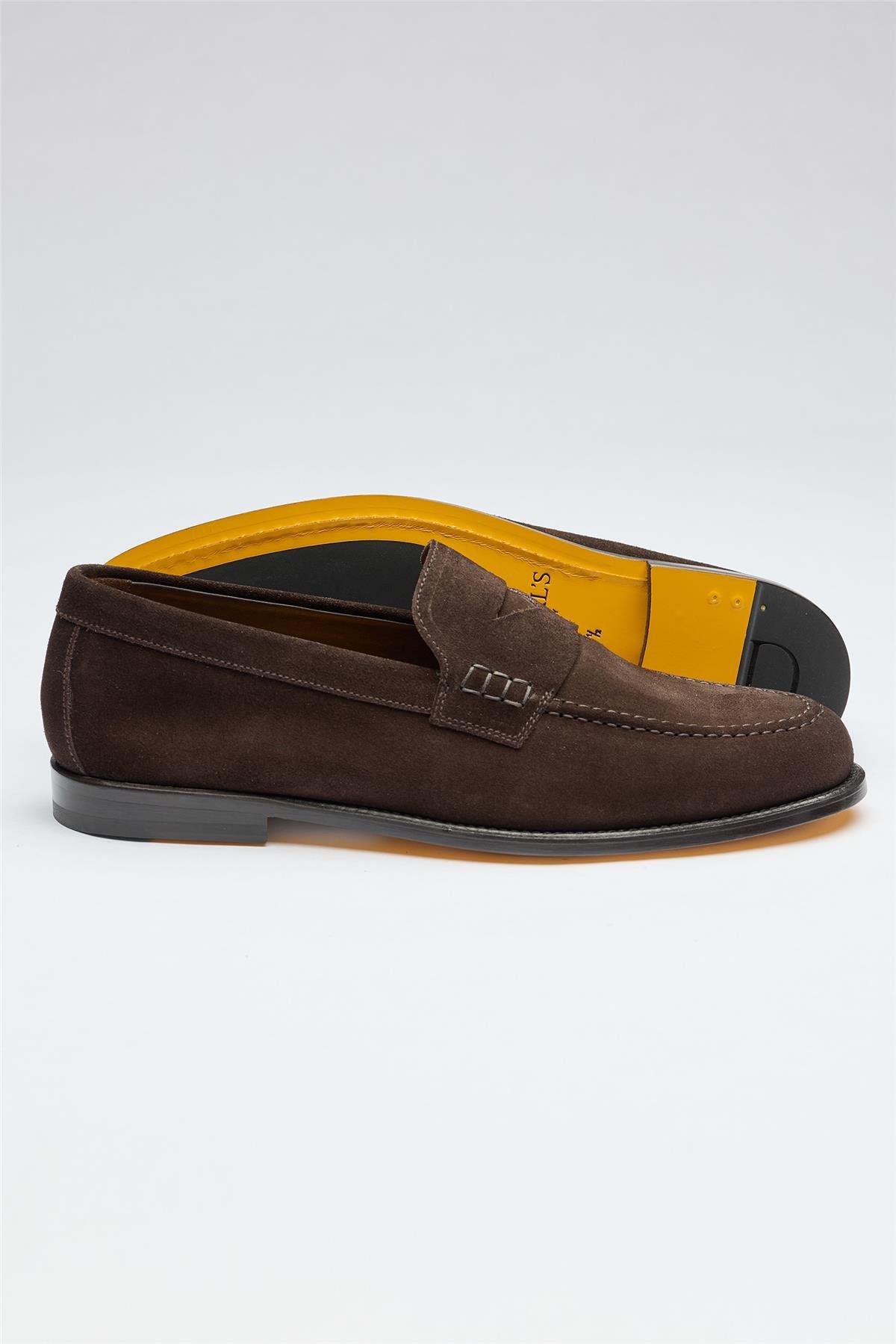 Kahverengi Süed Penny Loafer