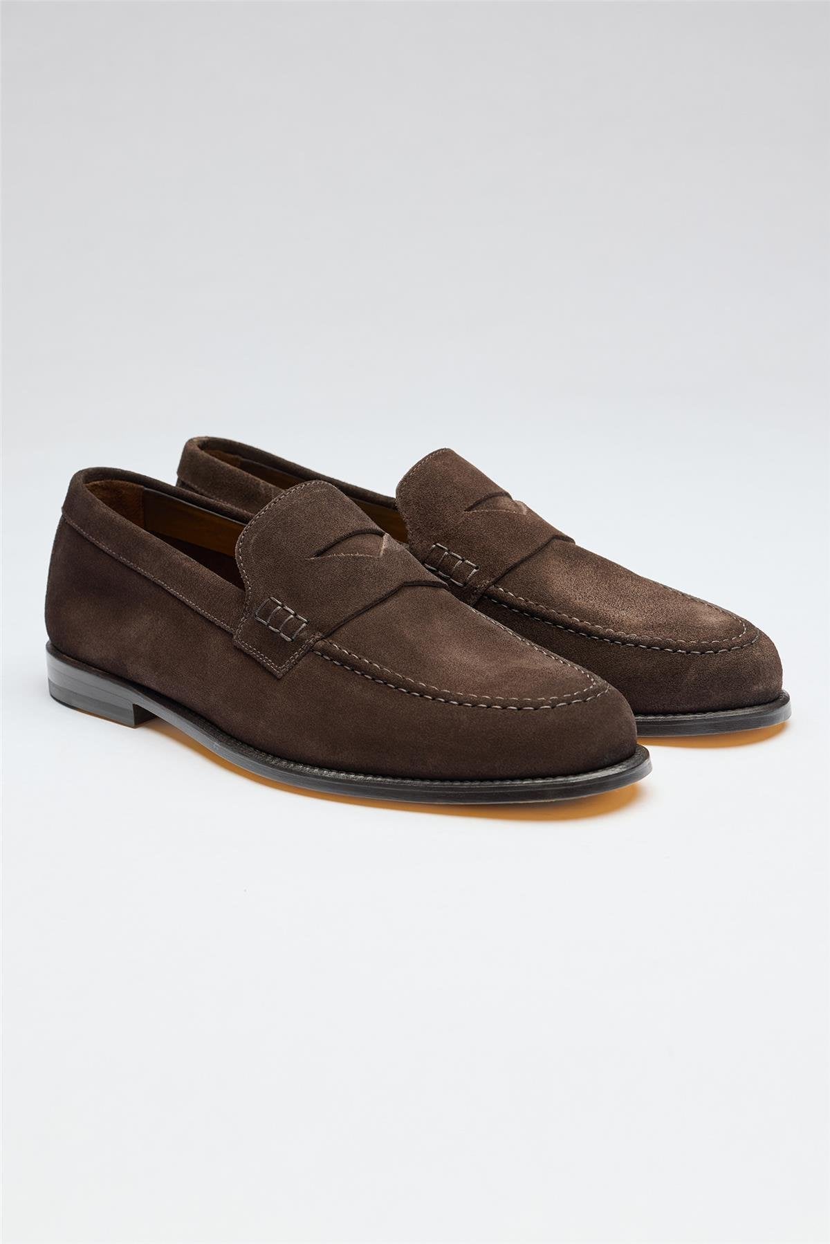 Kahverengi Süed Penny Loafer